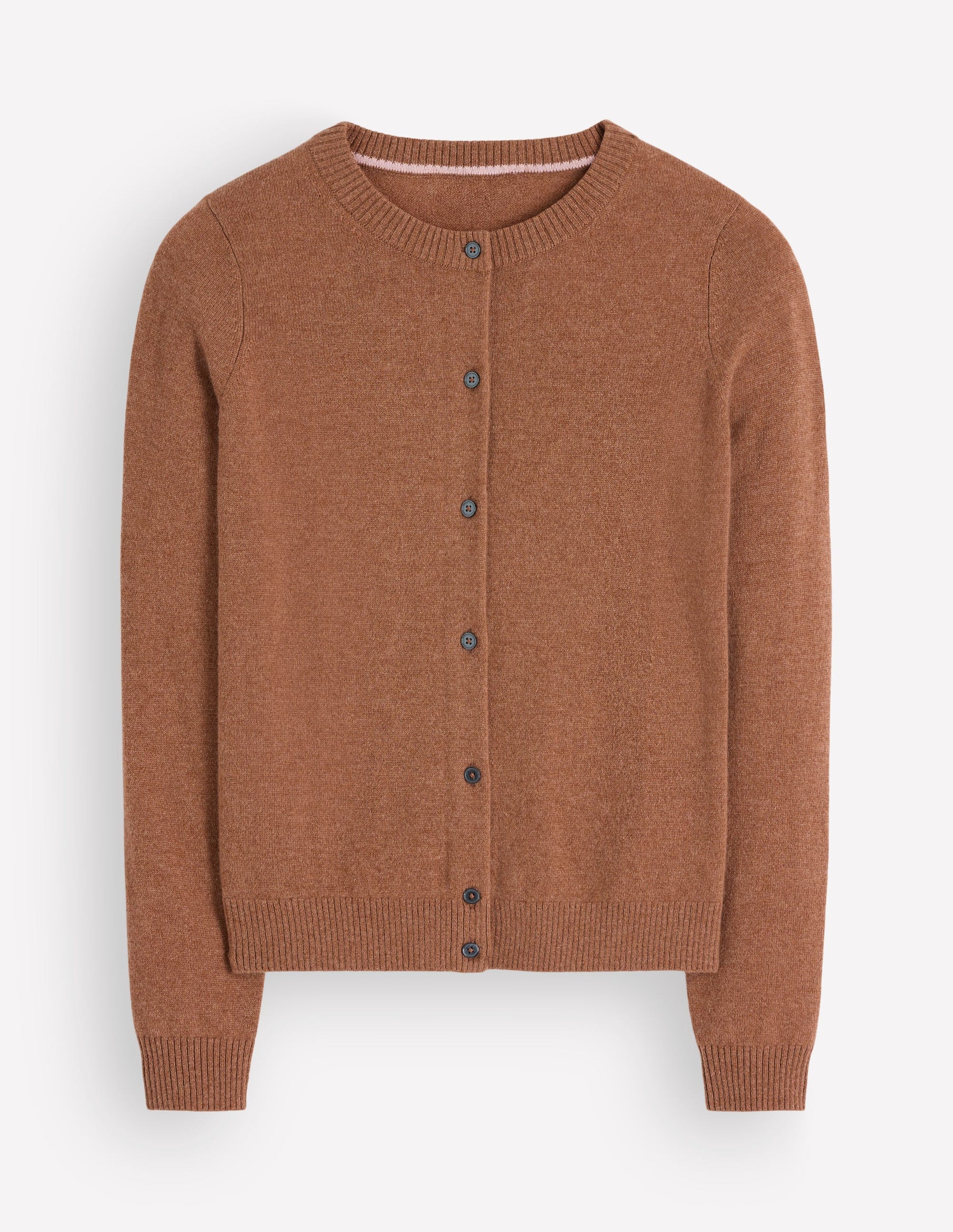 Elsie Cashmere Crew Cardigan-Warm Ginger-5