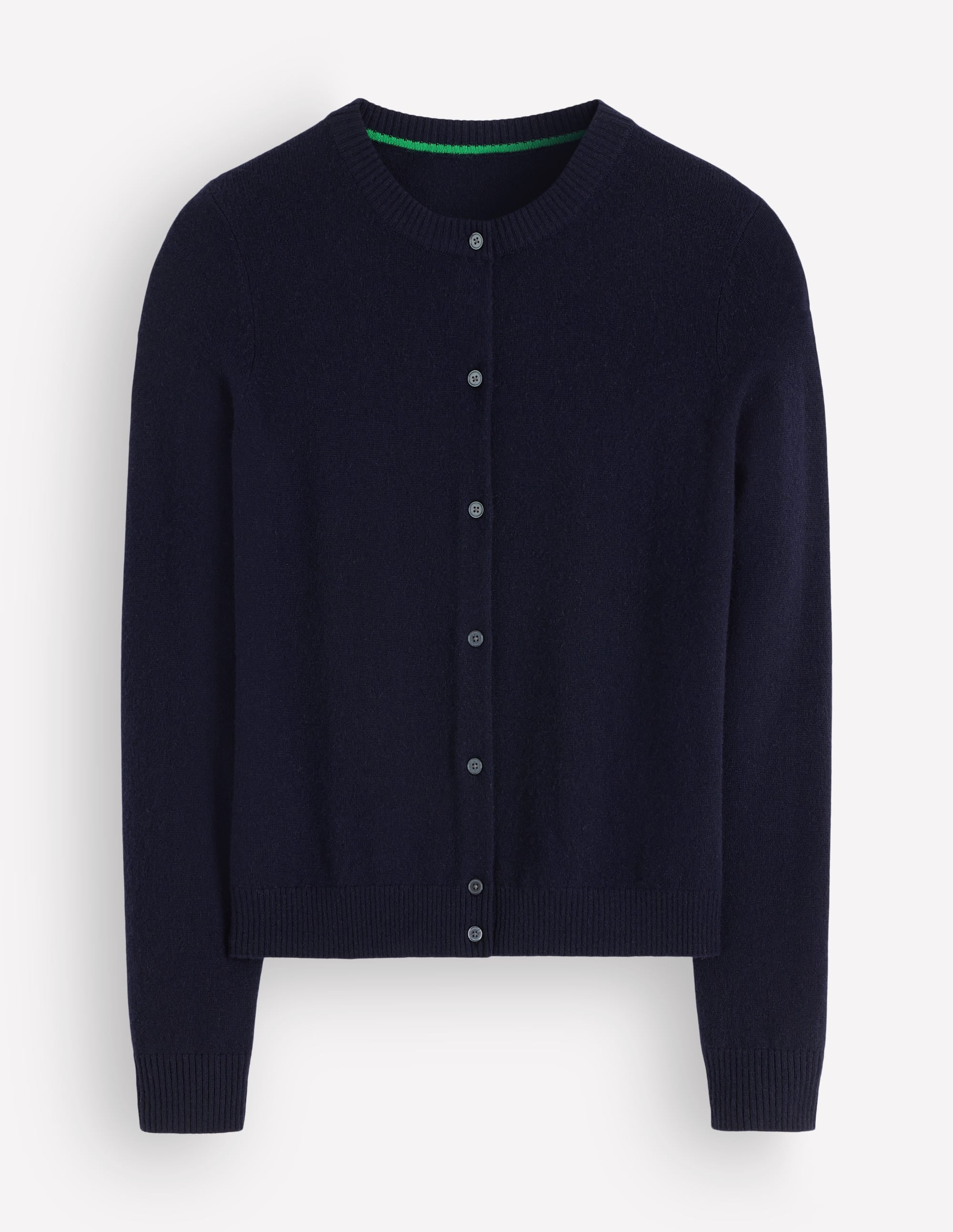 Elsie Cashmere Crew Cardigan-Navy - Image 5