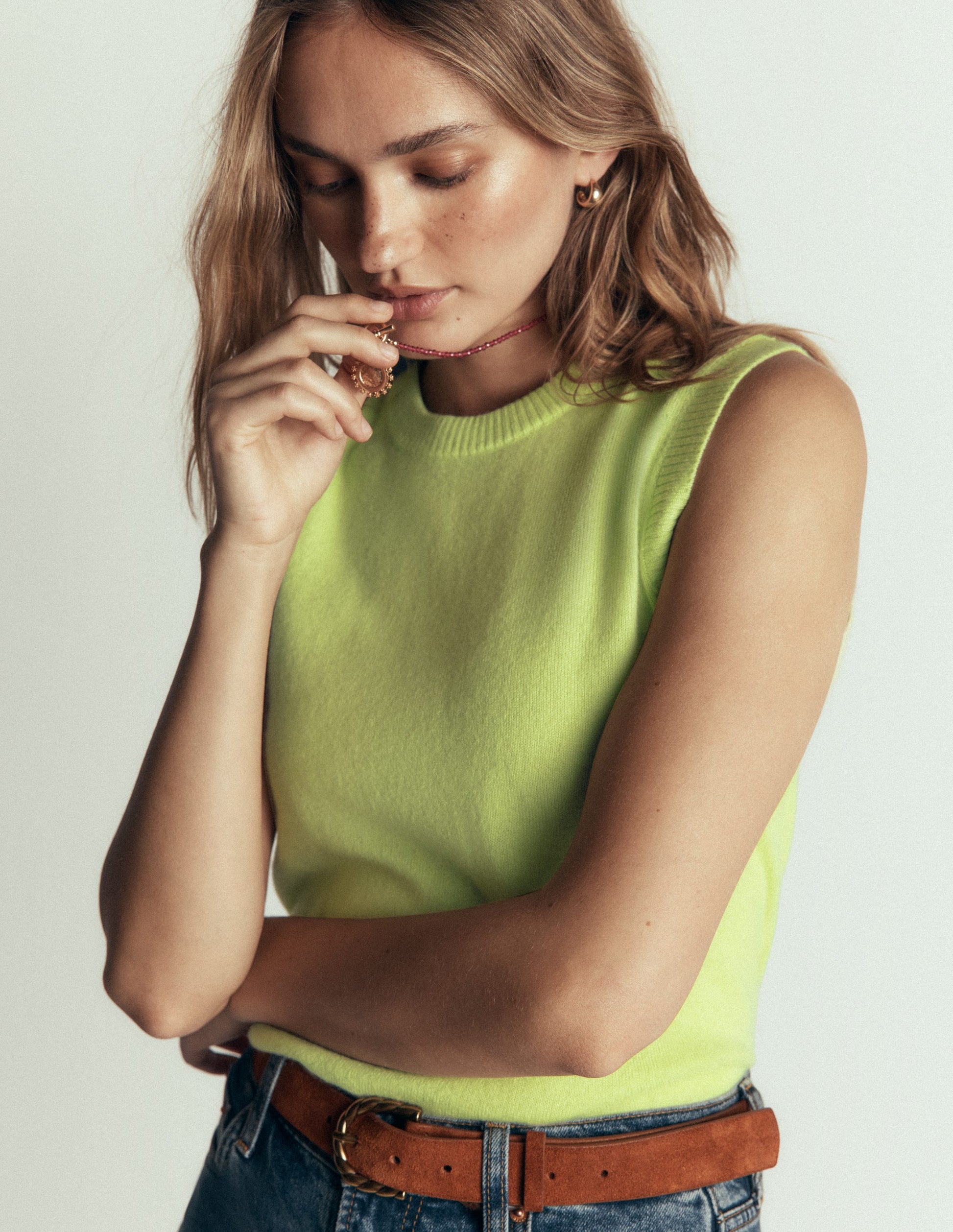 Elsie Cashmere Tank-Sweet Mint-2