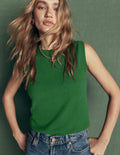 Elsie Cashmere Tank-Fresh Green
