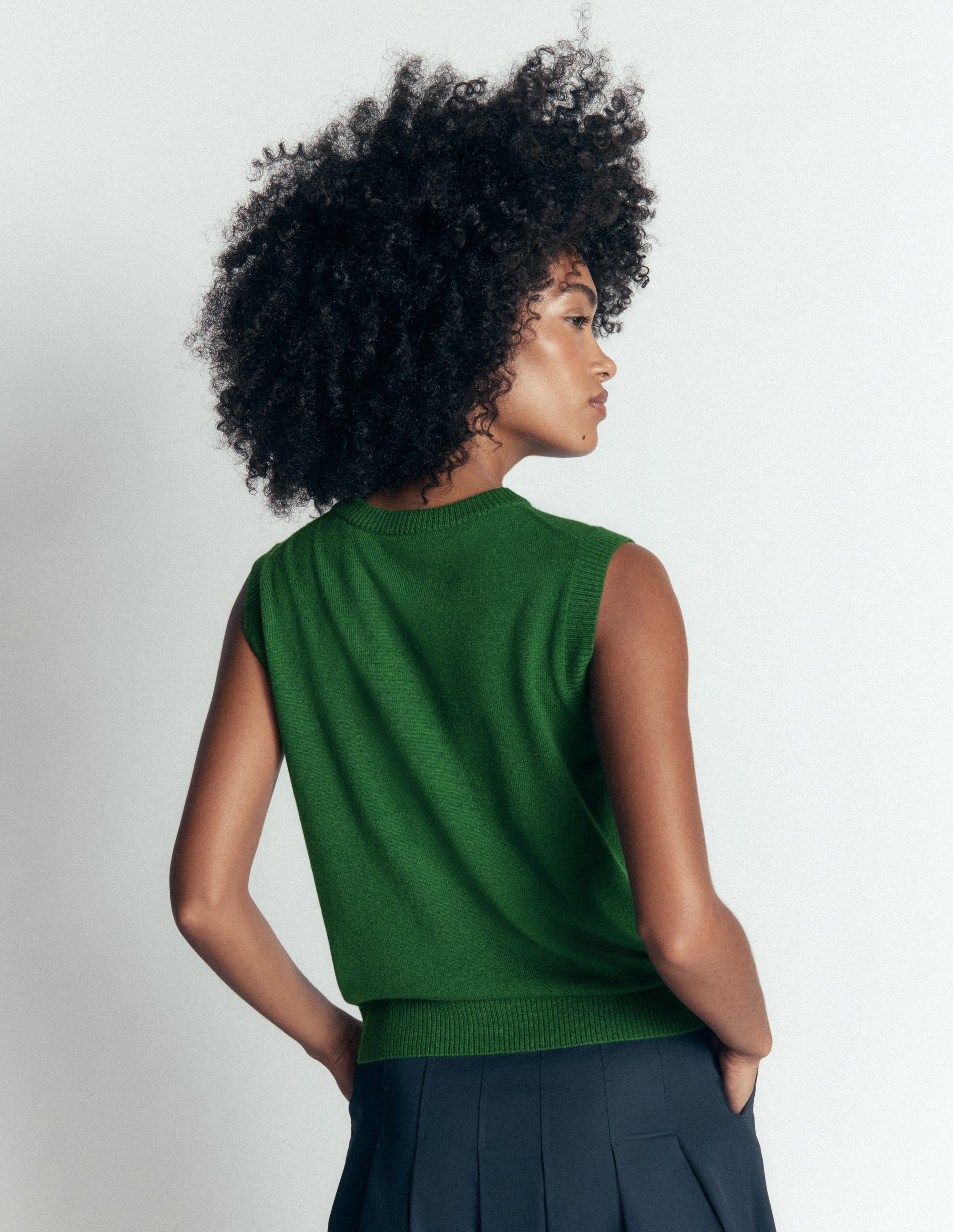 Elsie Cashmere Tank-Fresh Green - Image 3