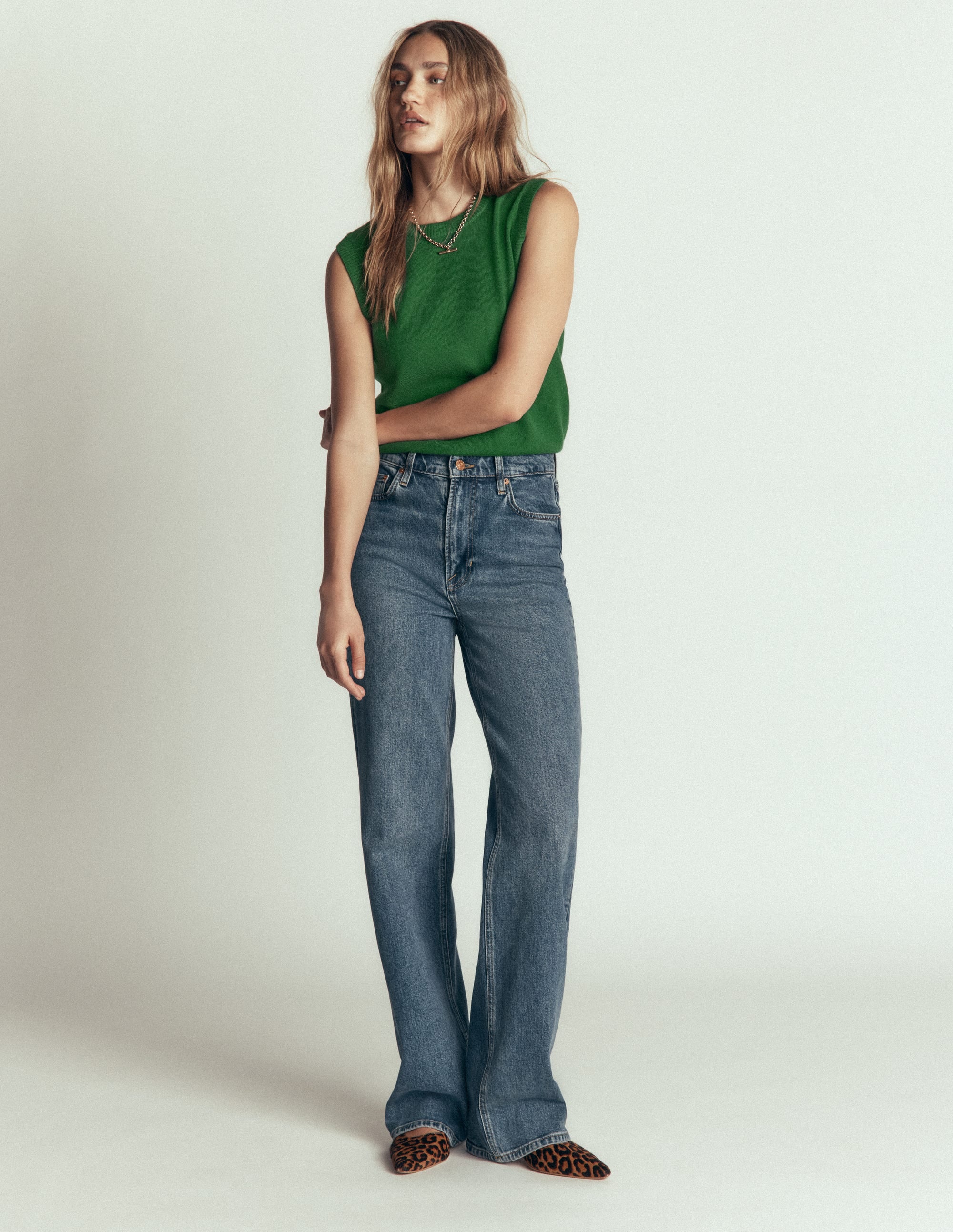 Elsie Cashmere Tank-Fresh Green - Image 4