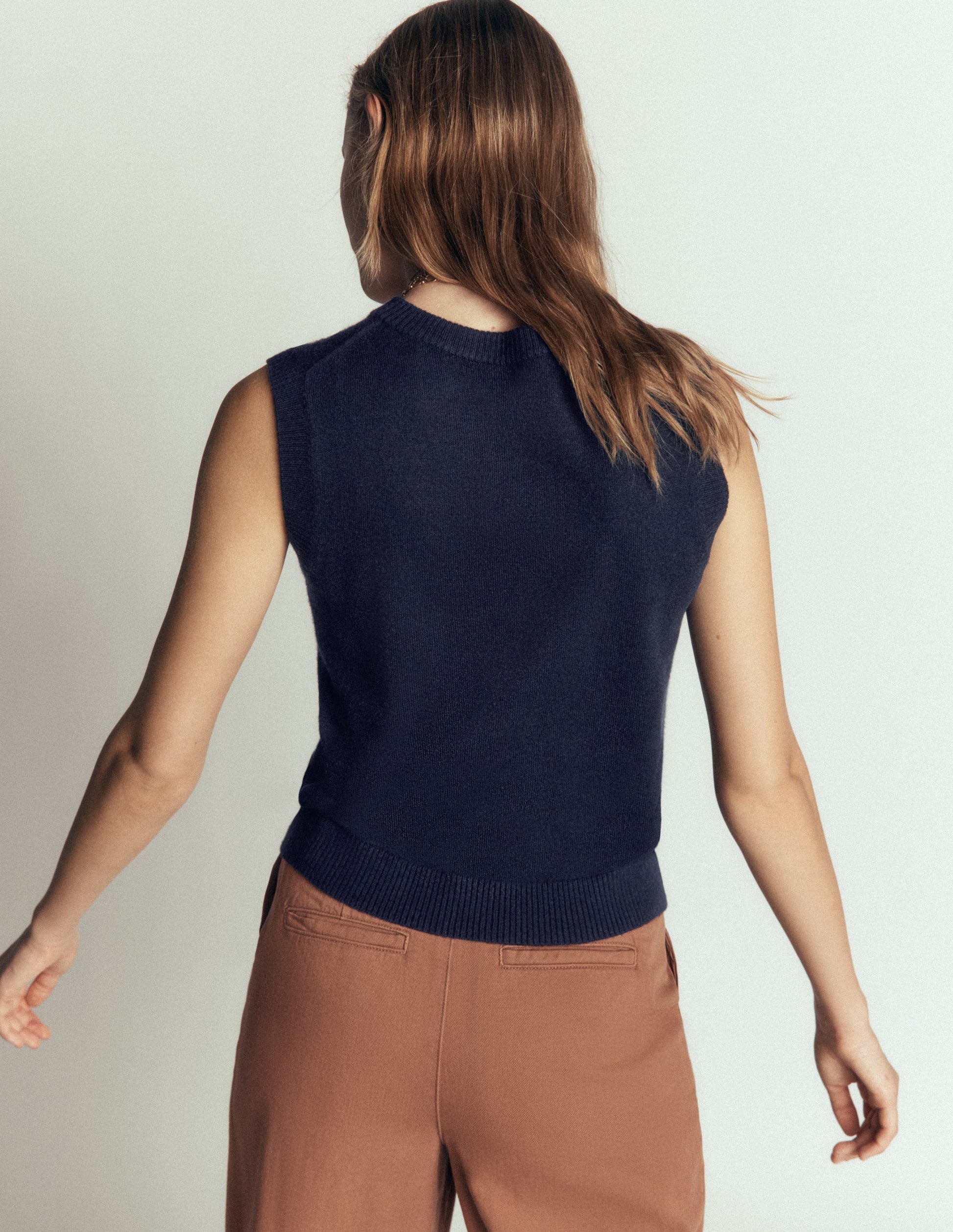 Elsie Cashmere Tank-Navy-3