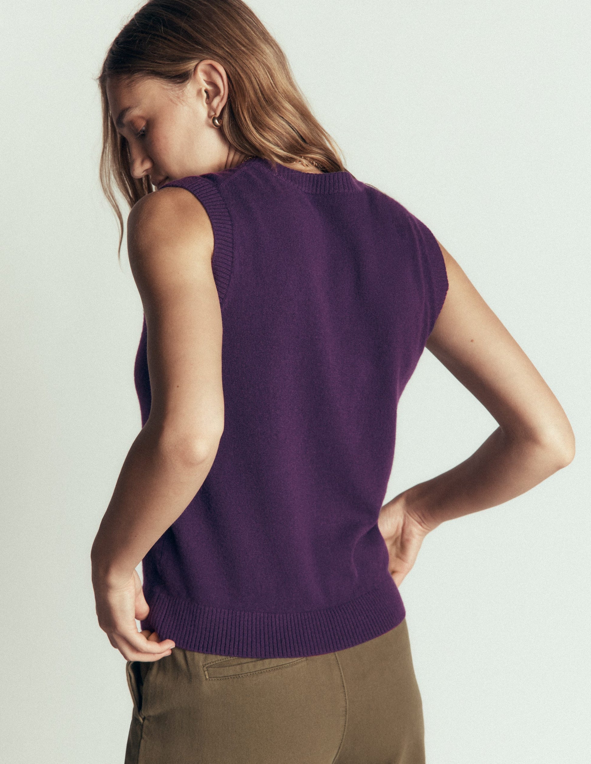 Elsie Cashmere Tank-Deep Grape-3