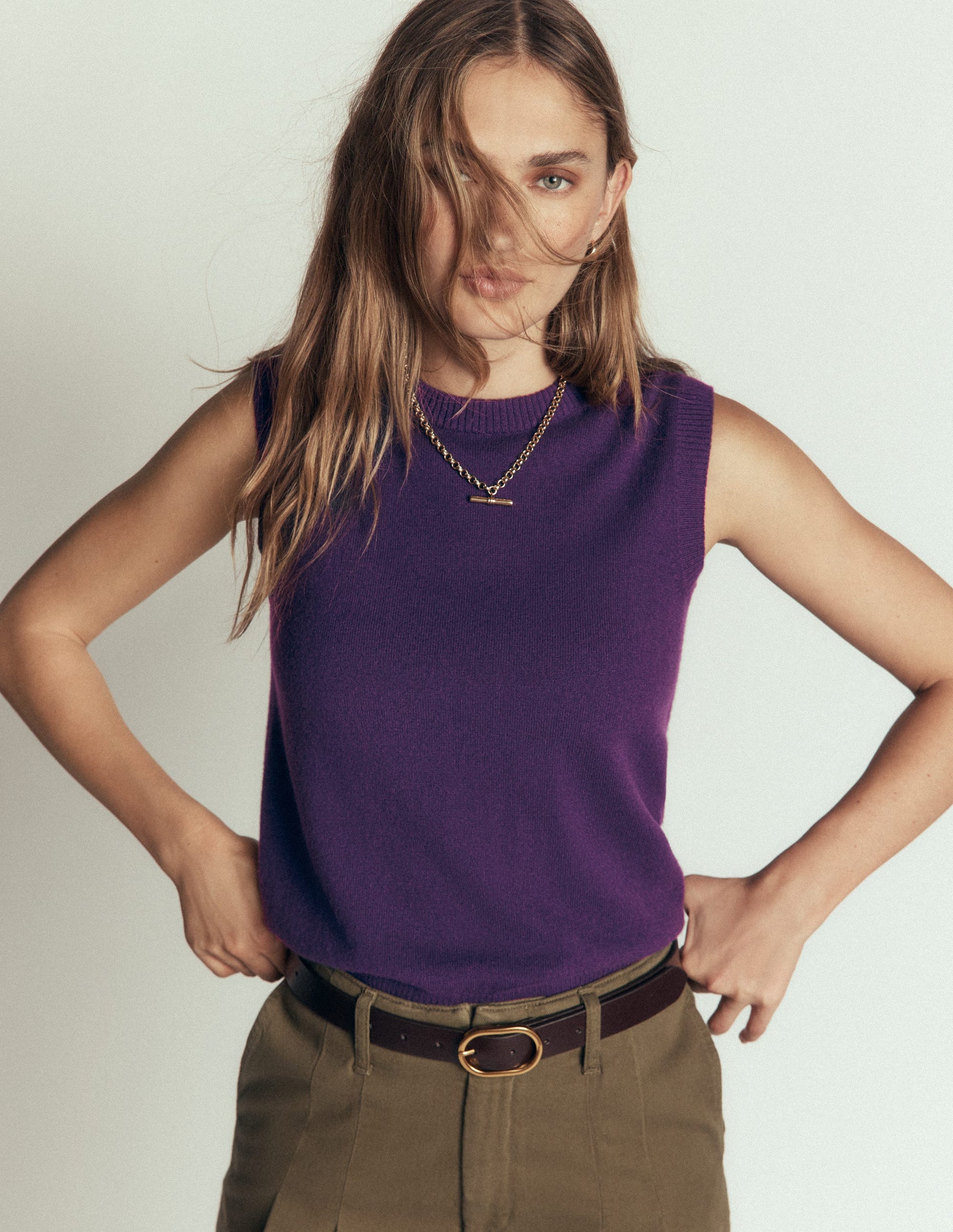 Elsie Cashmere Tank-Deep Grape-6