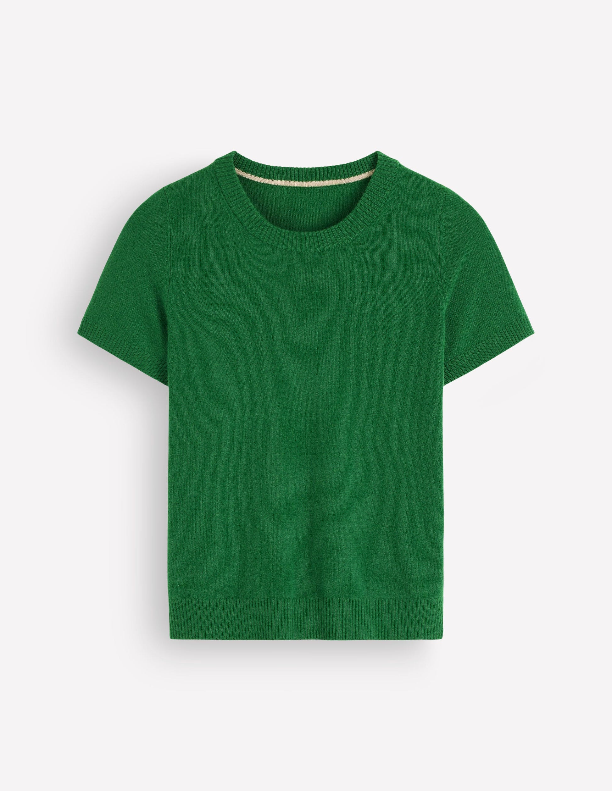 Elsie Cashmere Crew T-shirt-Fresh Green-5