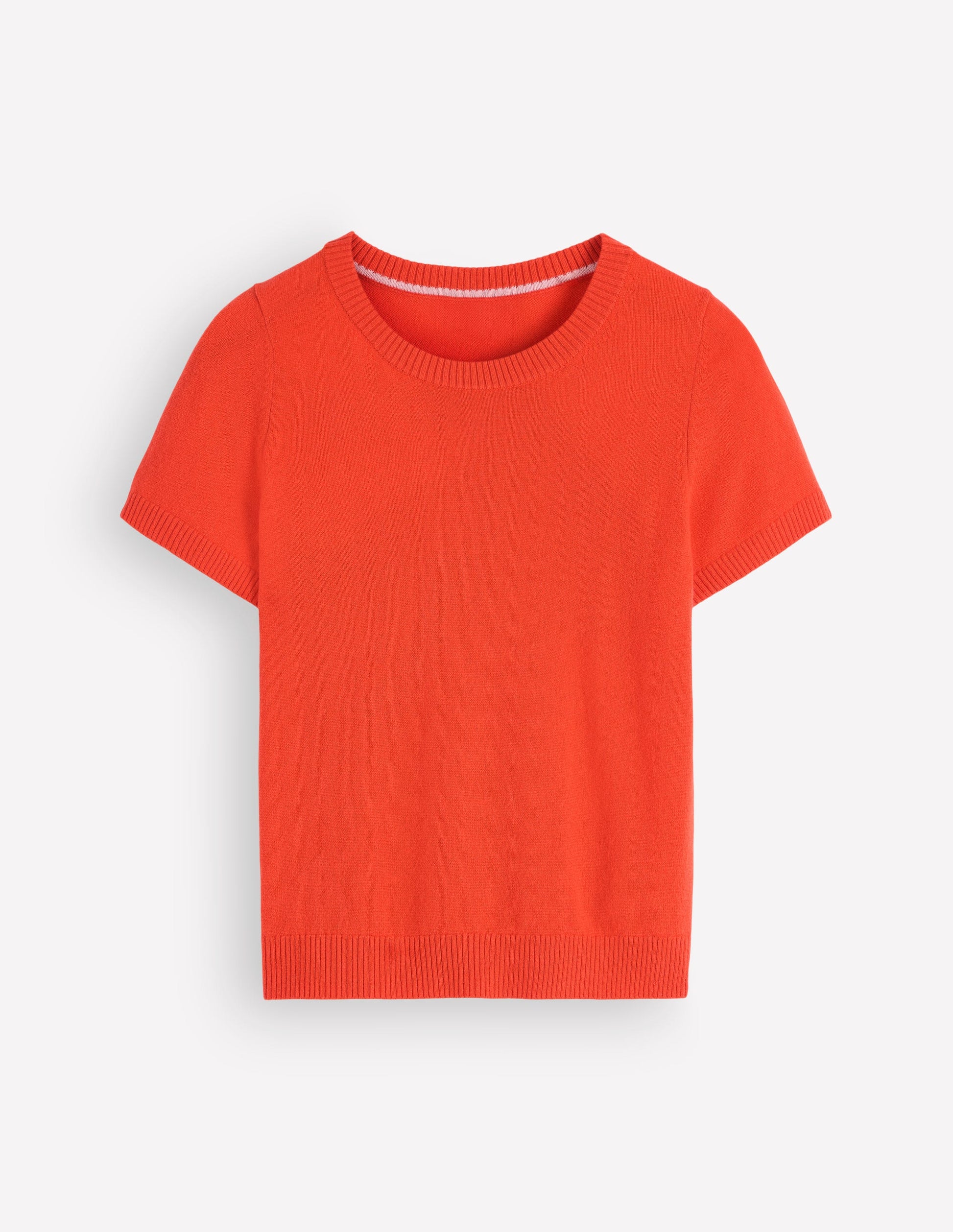 Elsie Cashmere Crew T-shirt-Orange Lily-7