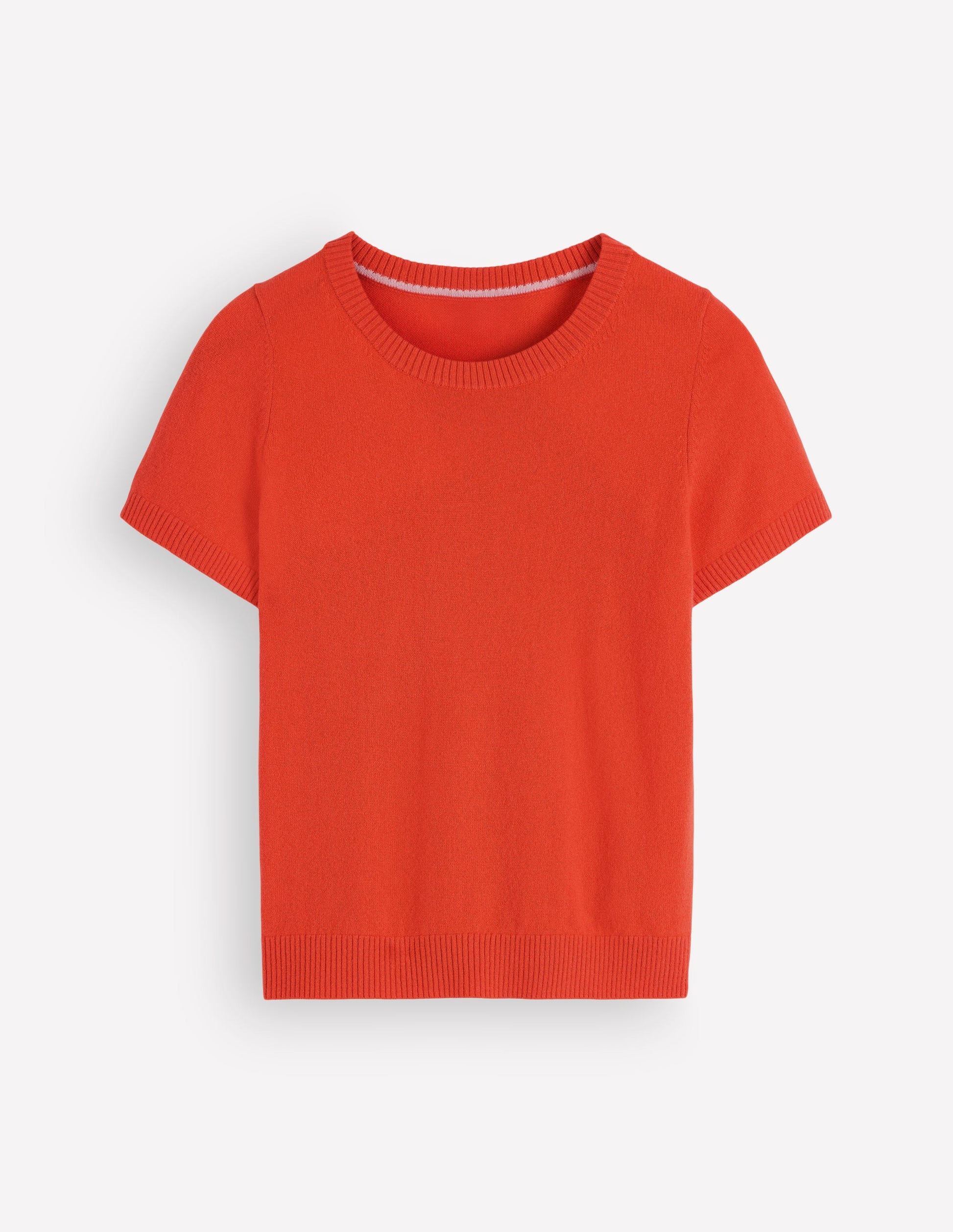 Elsie Cashmere Crew T-shirt-Orange Lily-8