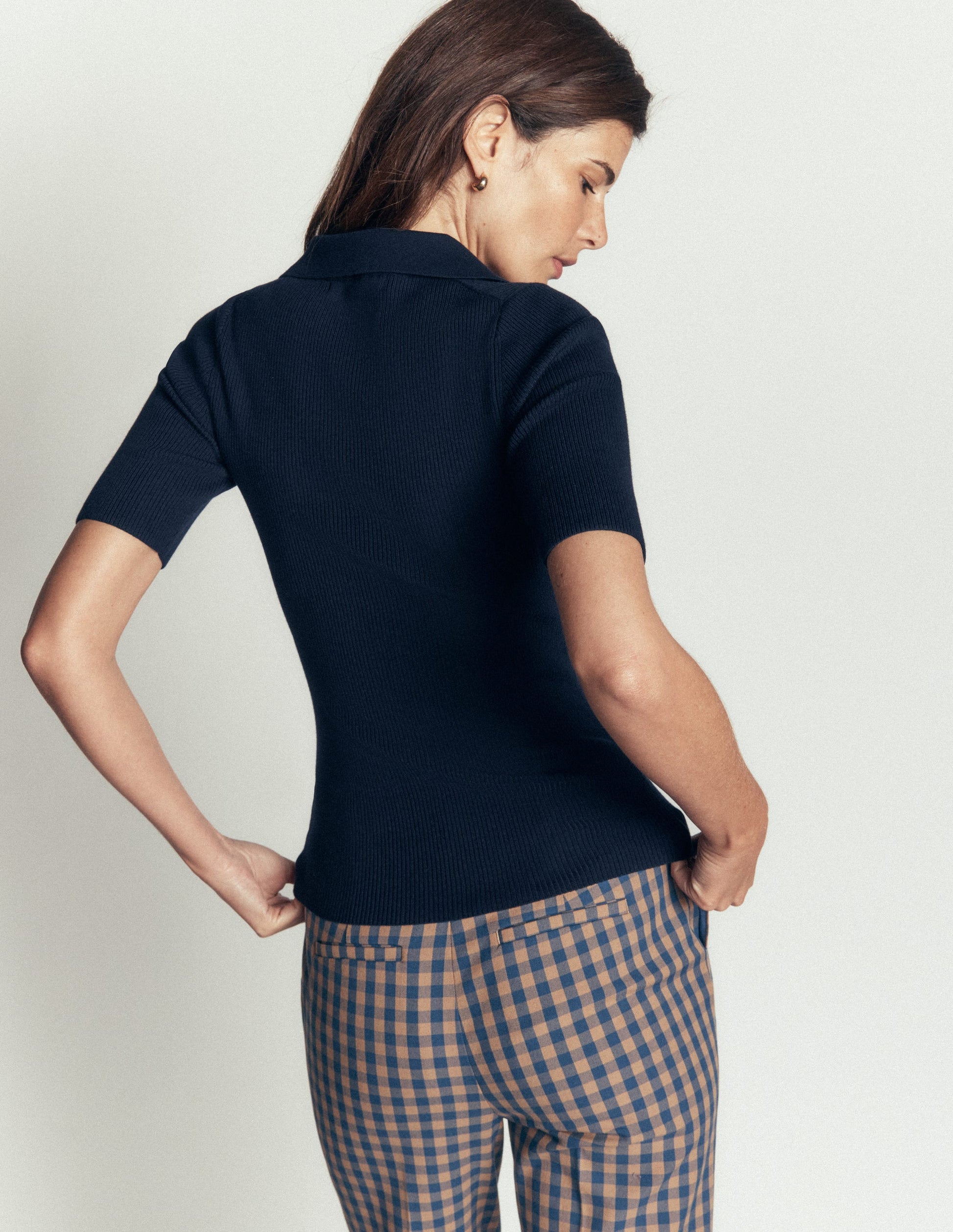 Rhianne Cotton Rib Jumper-Navy-3