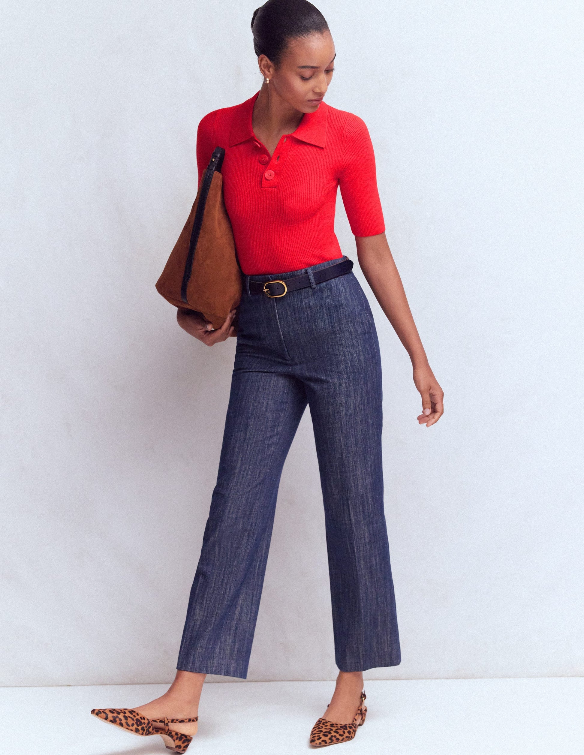 Rhianne Cotton Rib Jumper-Poppy Red-4
