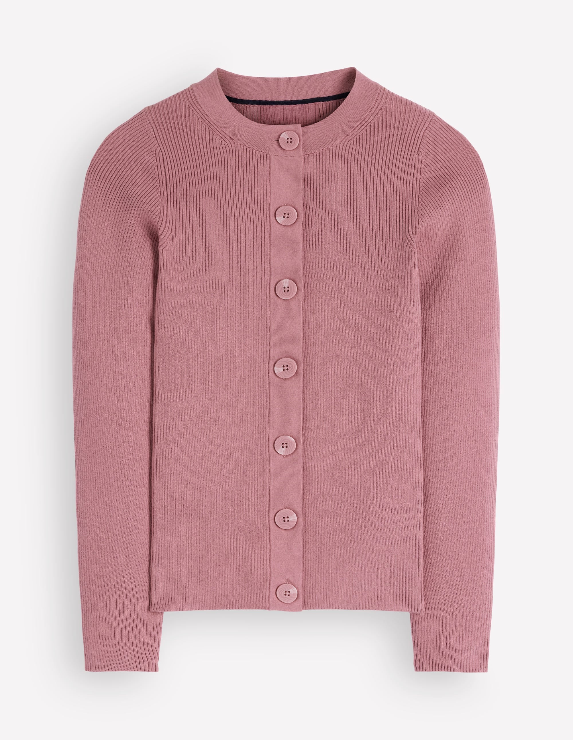 Rhianne Cotton Rib Cardigan-Piink Heather - Image 6