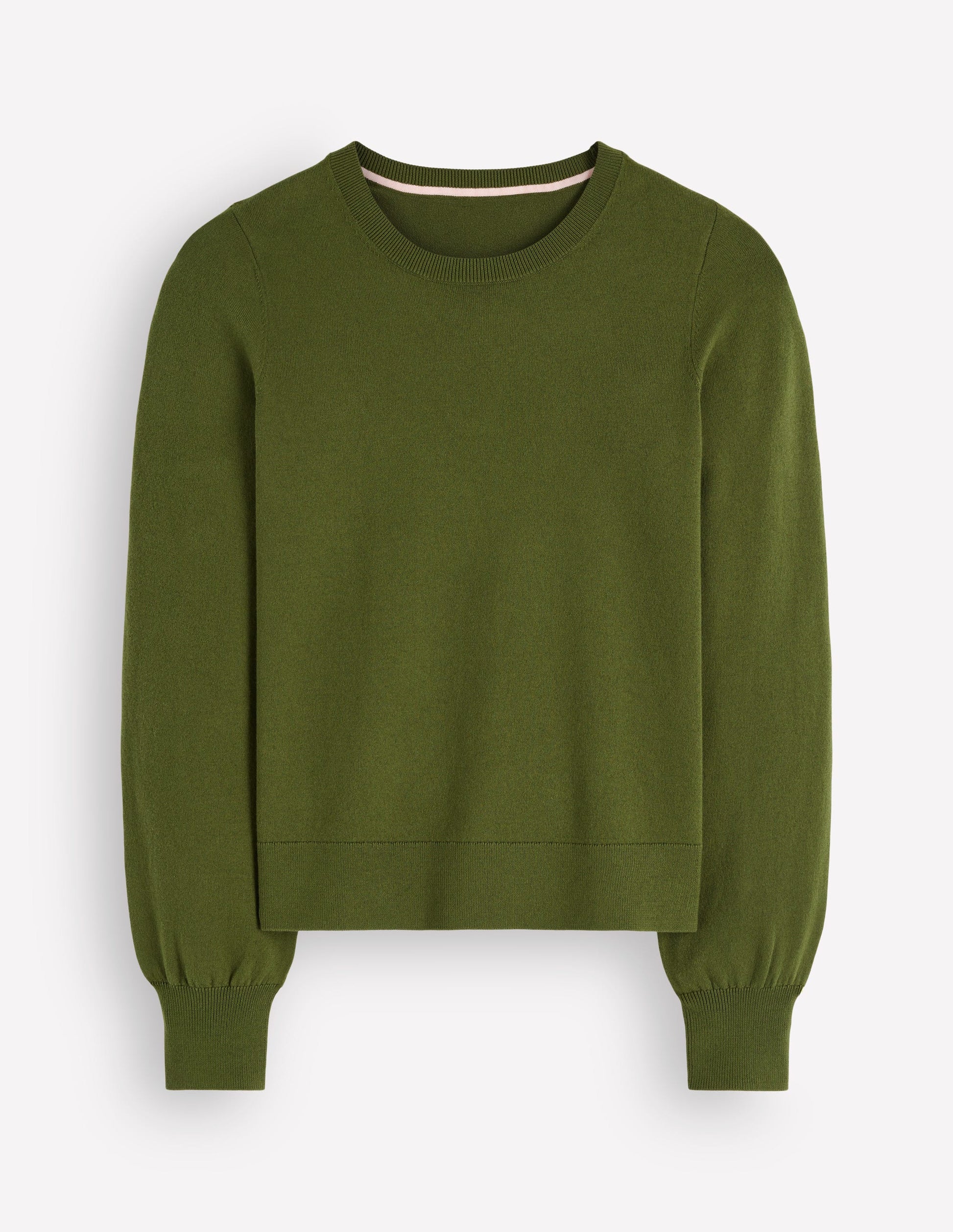 Camilla Cotton Crew Jumper-Forest Green-6