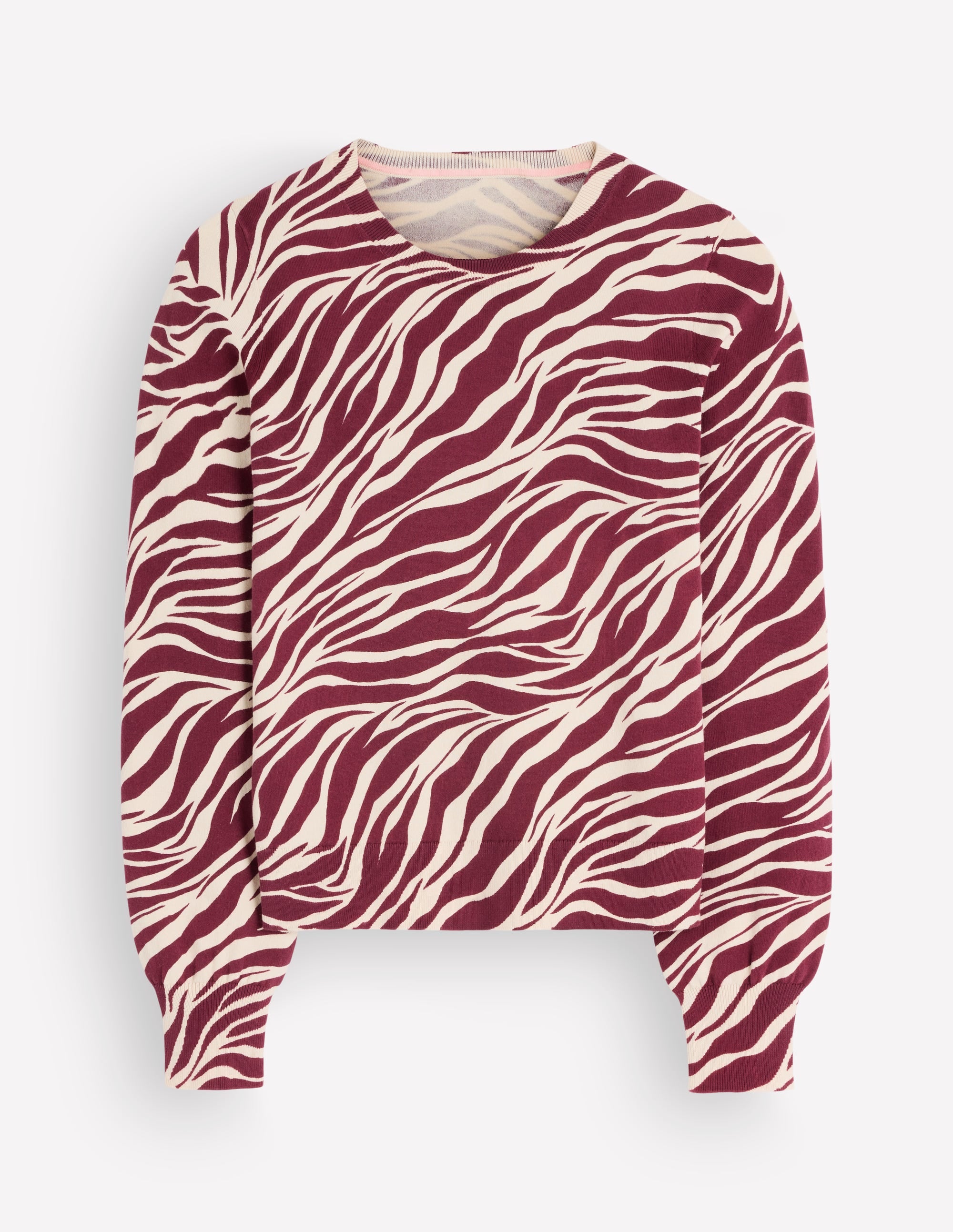 Camilla Cotton Crew Jumper-Chestnut, Zebra Swirl - Image 5