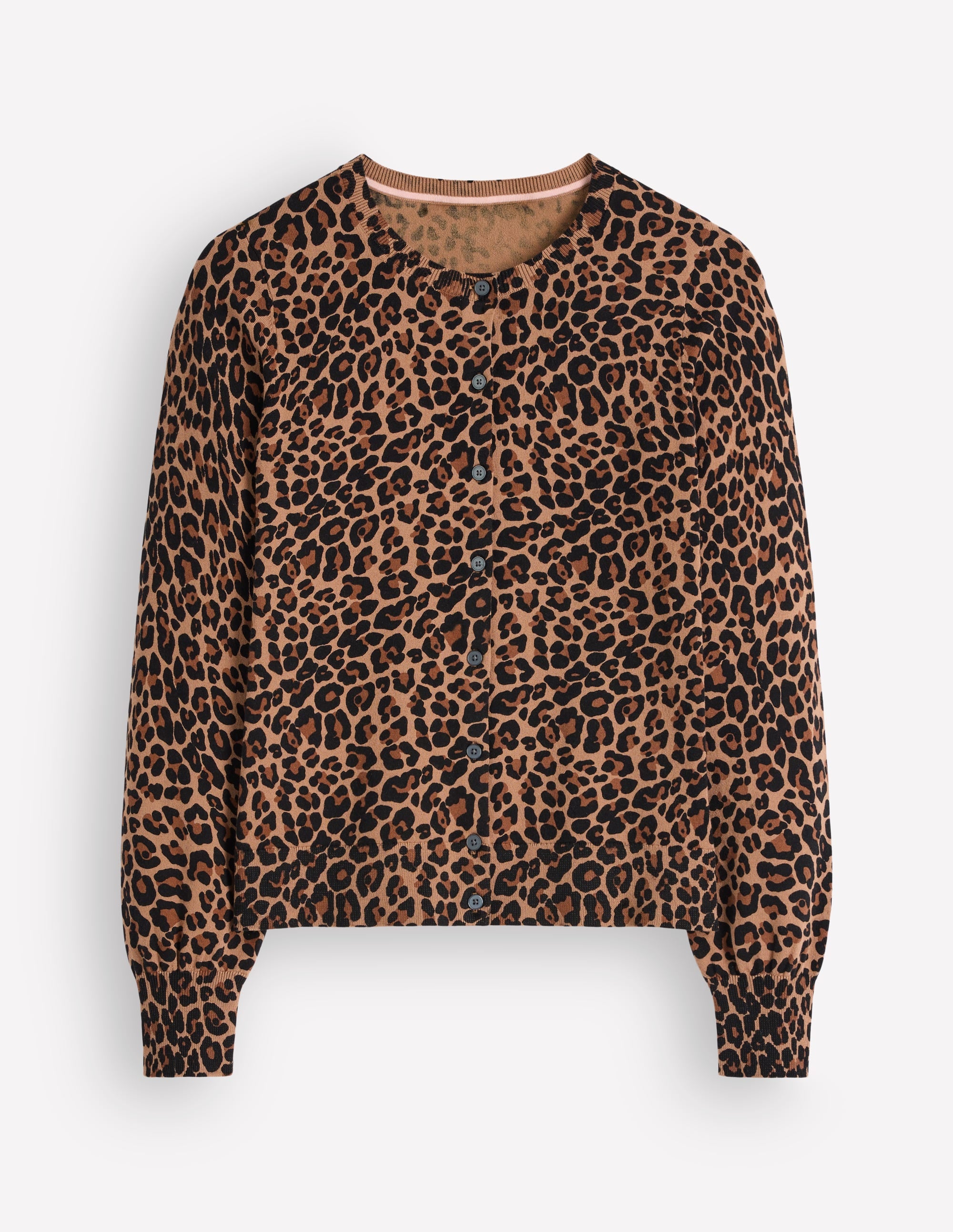 Camilla Cotton Crew Cardigan-Camel, Animal Fields - Image 5