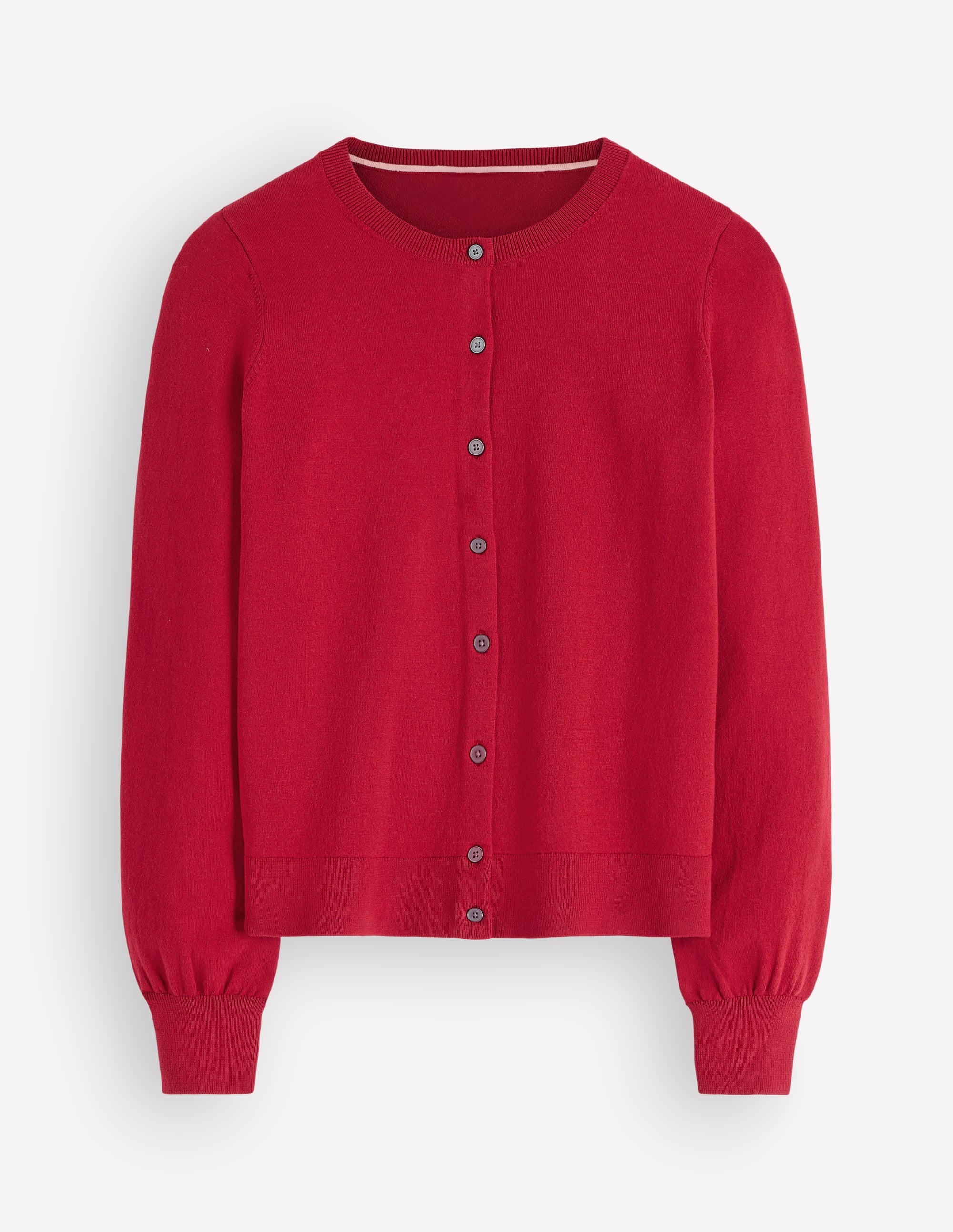 Camilla Cotton Crew Cardigan-Crimson Red - Image 7