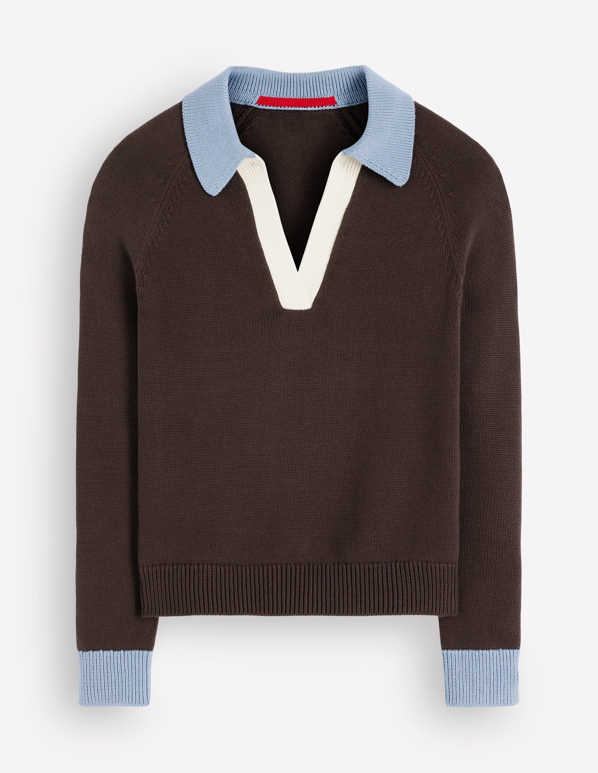 Lucy Cotton Henley Jumper-Bitter Chocolate-6