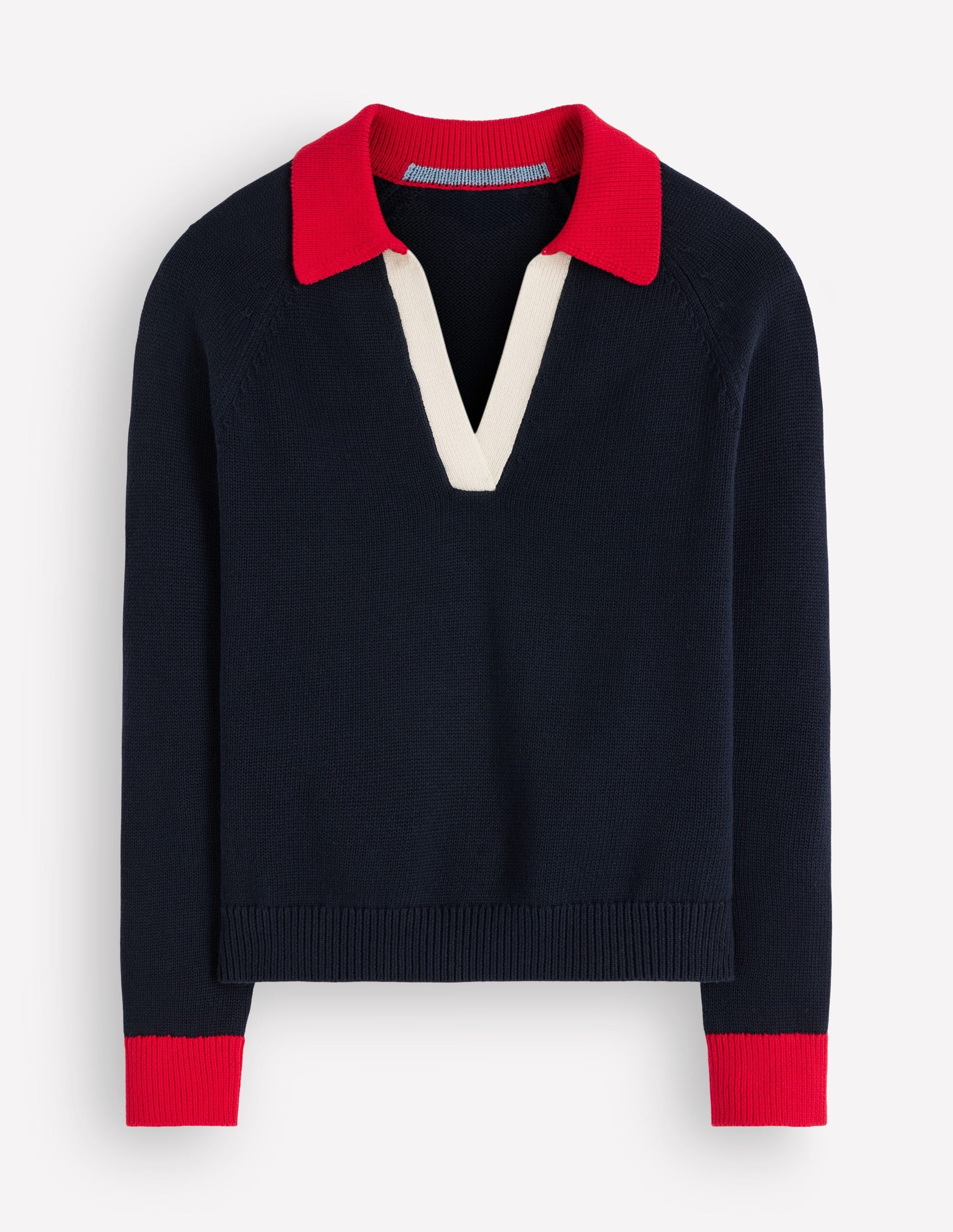 Lucy Cotton Henley Jumper-Navy Colourblock-6