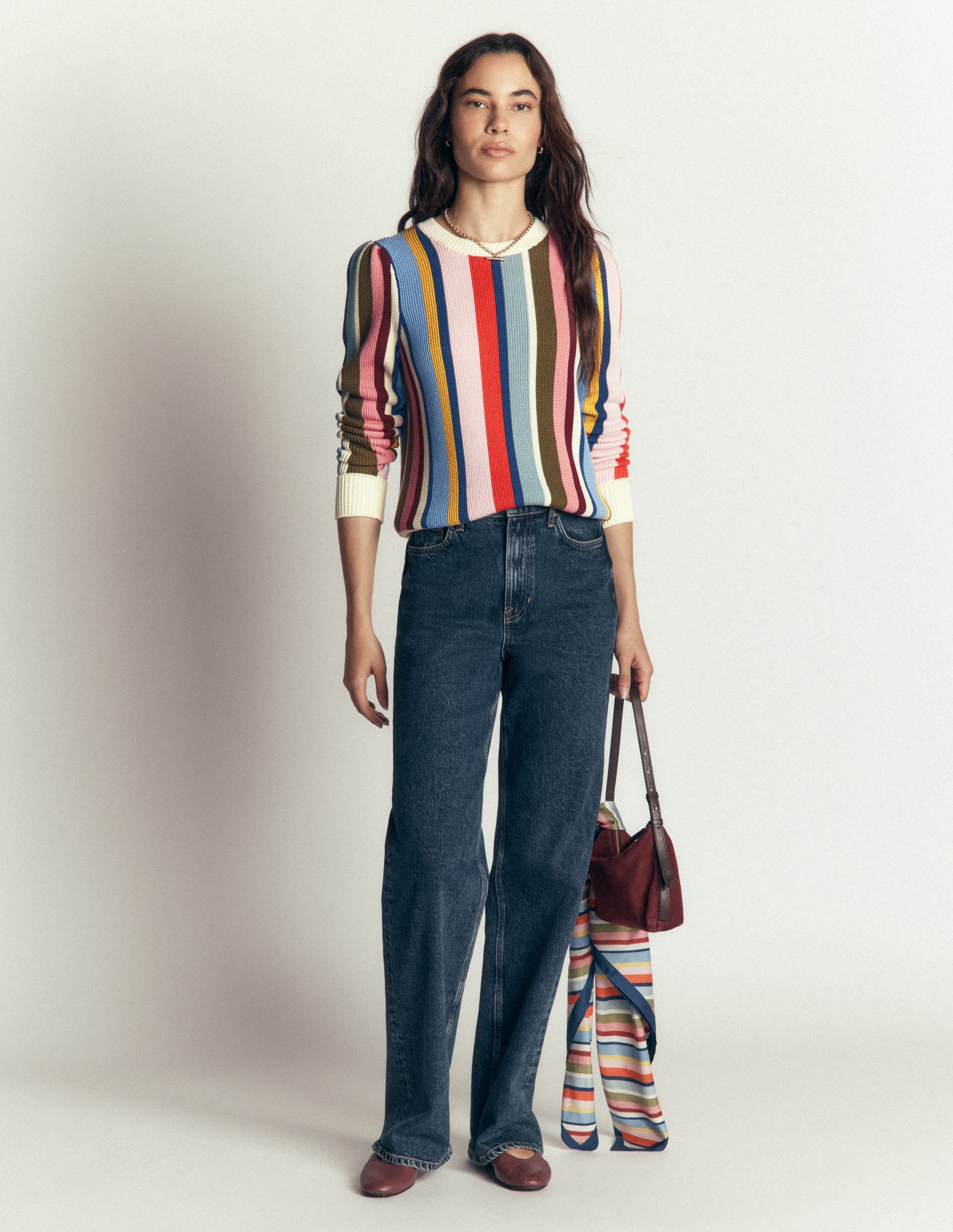 Textured Stitch Jumper-Multi Stripe - Image 4