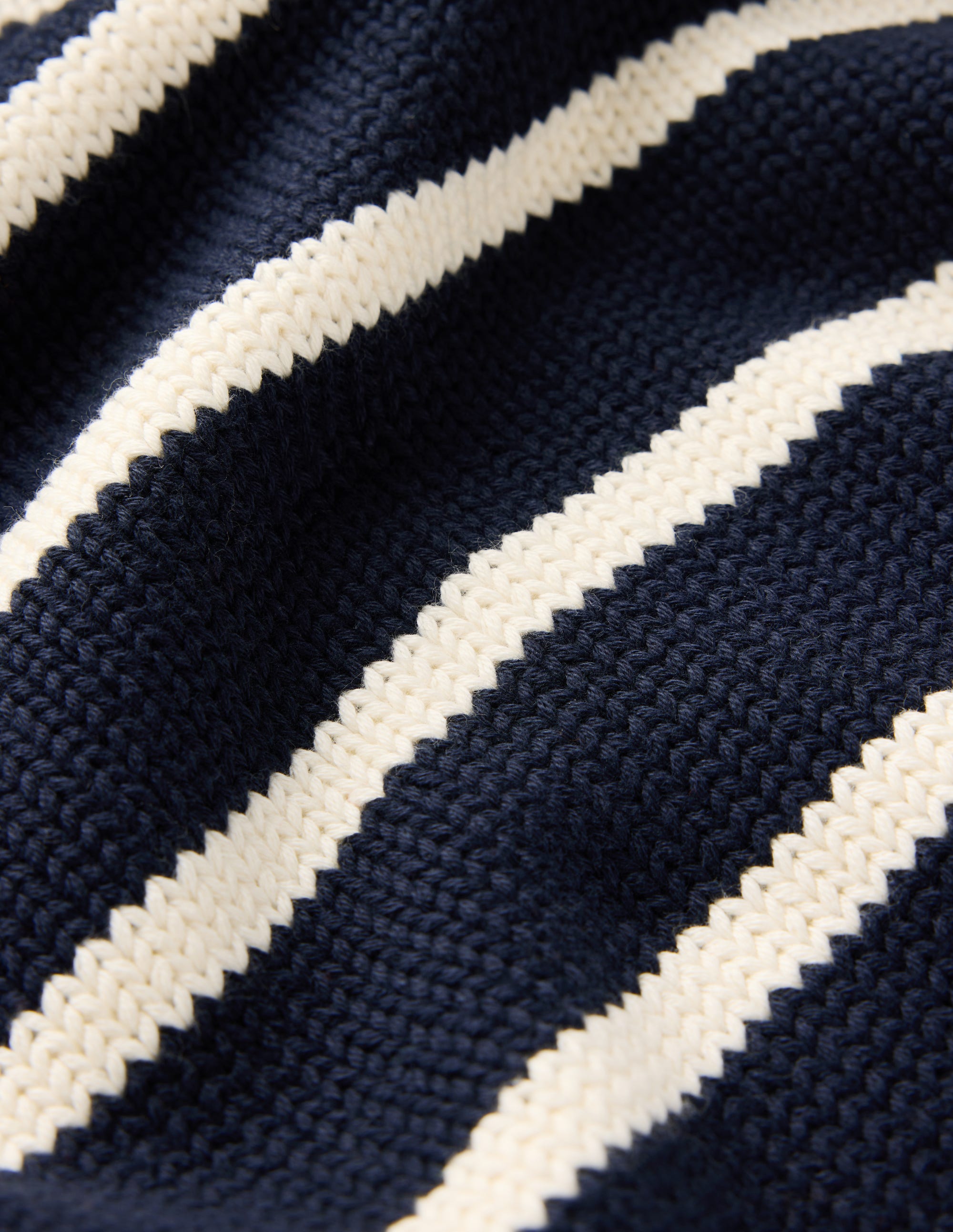 Lucy Cotton V-neck Jumper-Navy, Ivory - Image 8