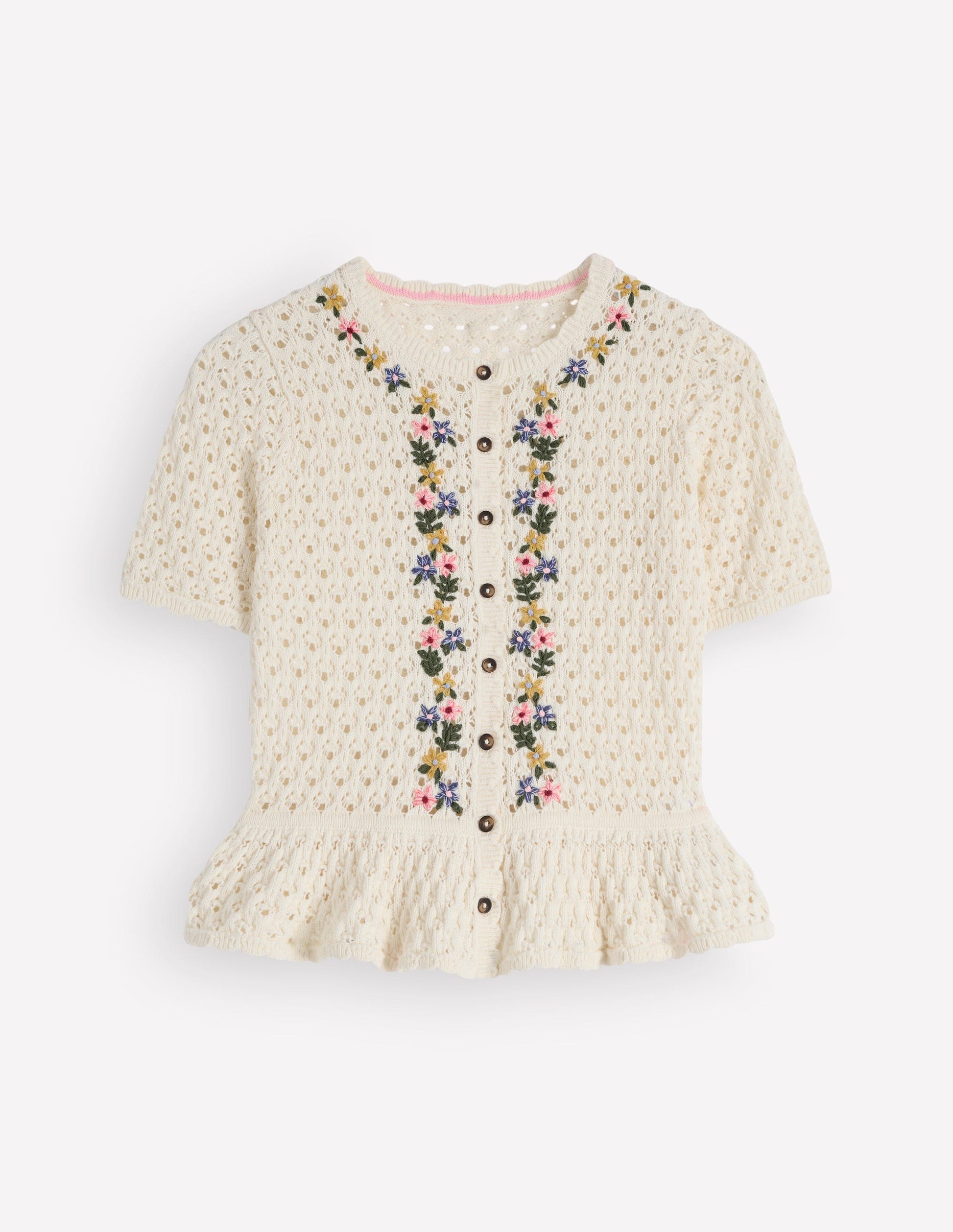 Embroidered Pointelle Cardigan-Ivory Embroidered-7