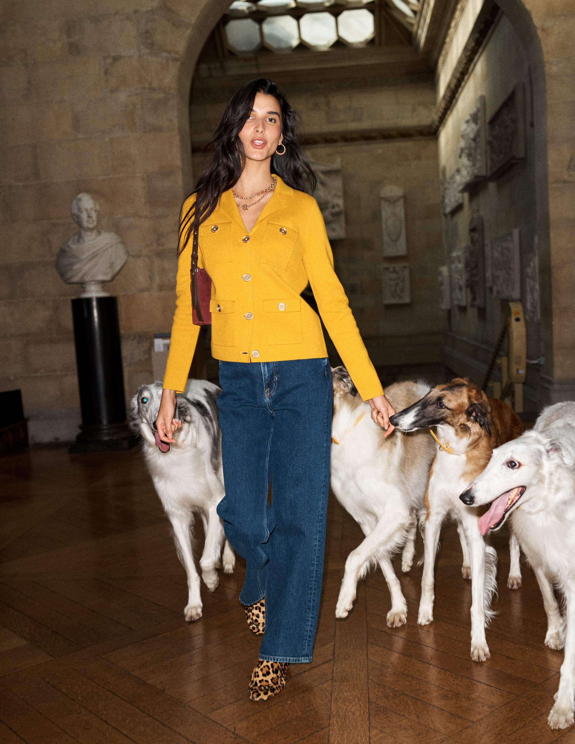 Phoebe Collared Knitted Jacket-Golden Rye - Image 1