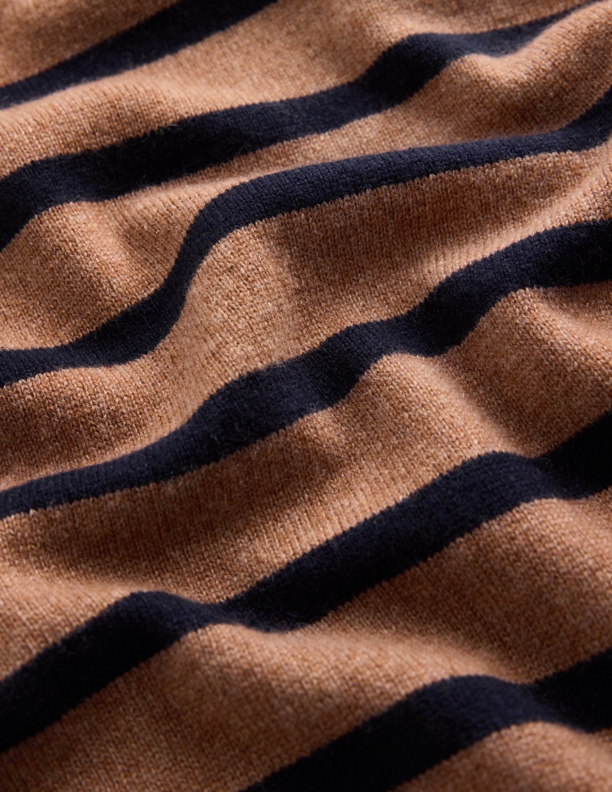 Elsie Cashmere Crew Jumper-Warm Ginger, Stripe - Image 6