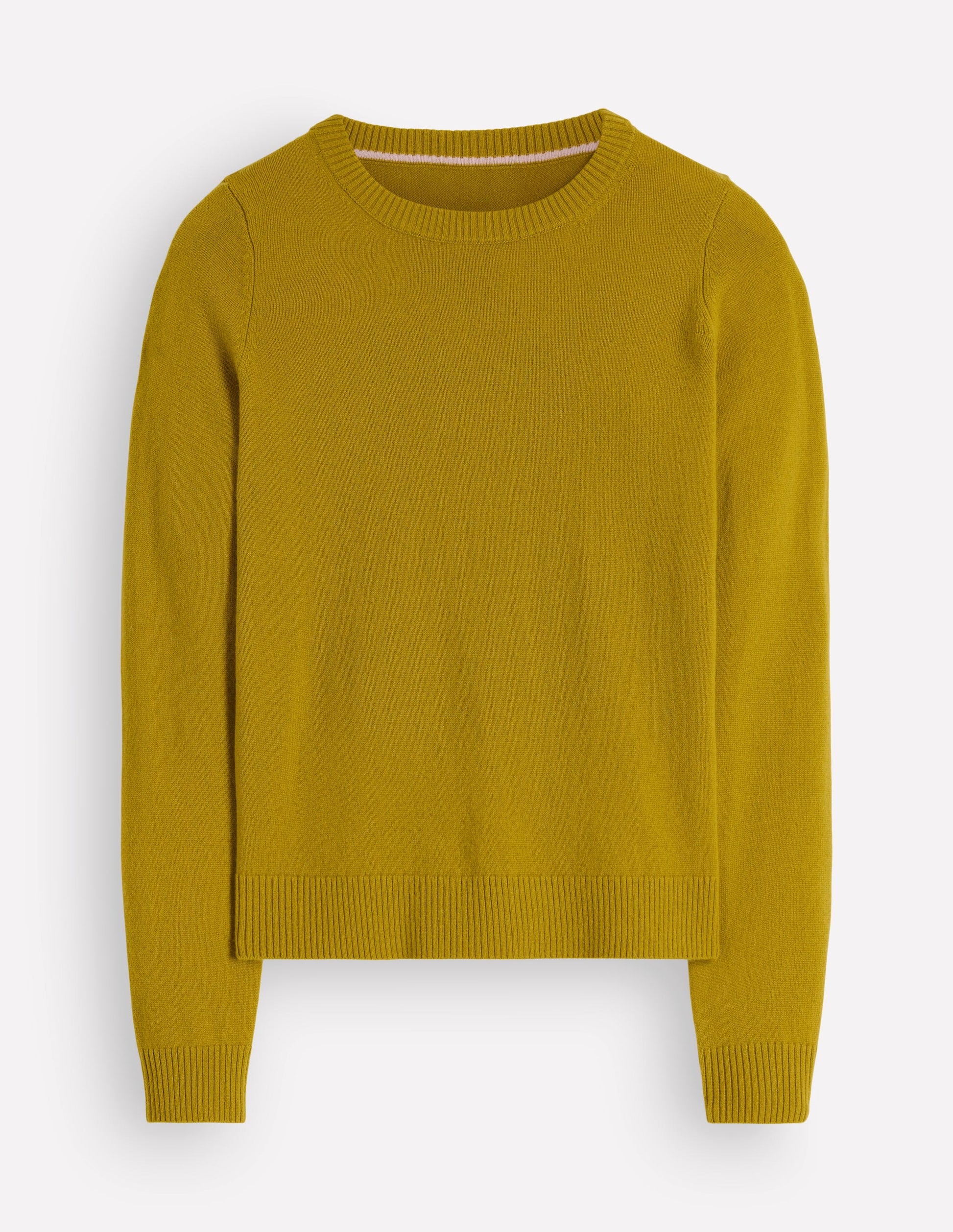 Elsie Cashmere Crew Jumper-Spiced Yellow-6