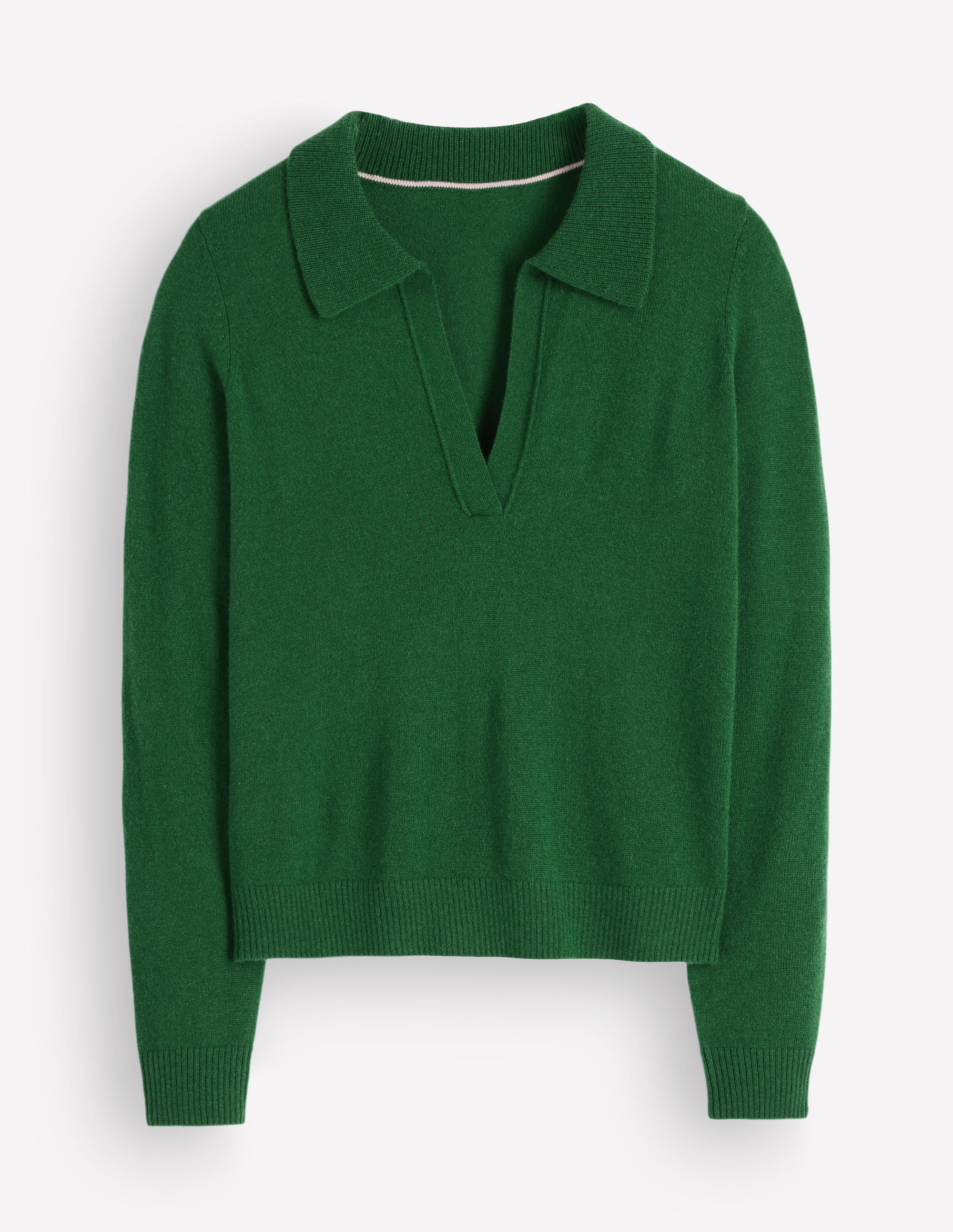 Elsie Cashmere Henley Jumper-Fresh Green - Image 5