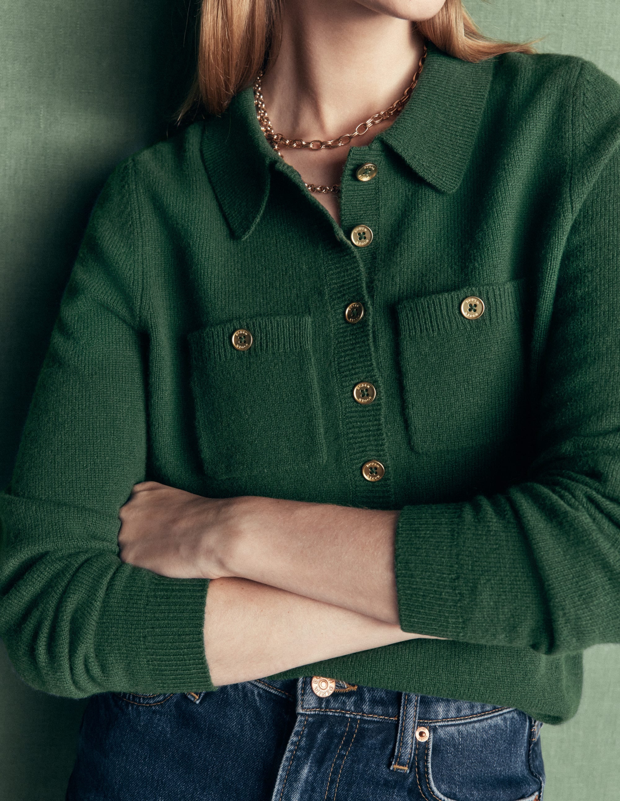 Marianne Merino Wool Jumper-Hunter Green - Image 2
