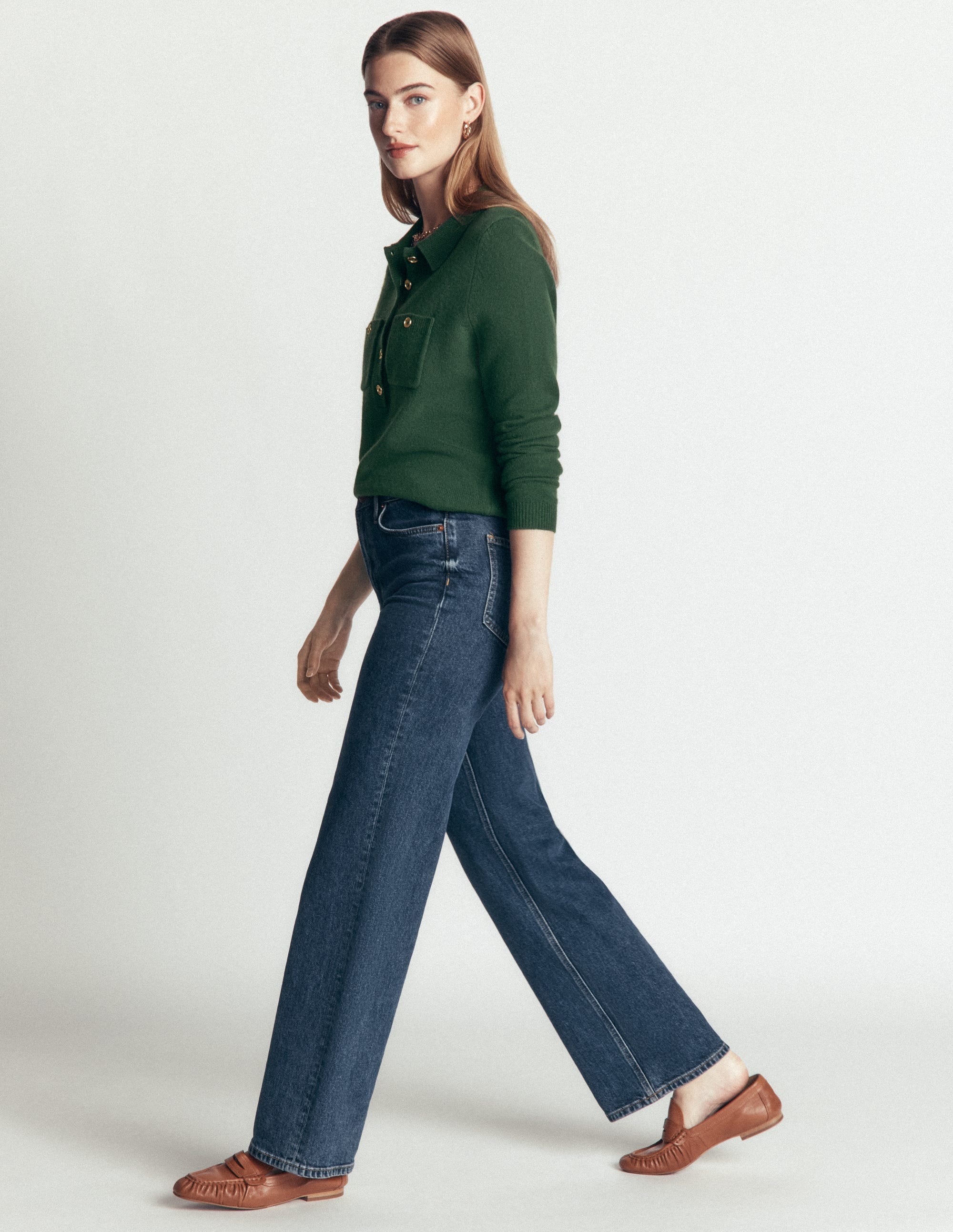 Marianne Merino Wool Jumper-Hunter Green - Image 4