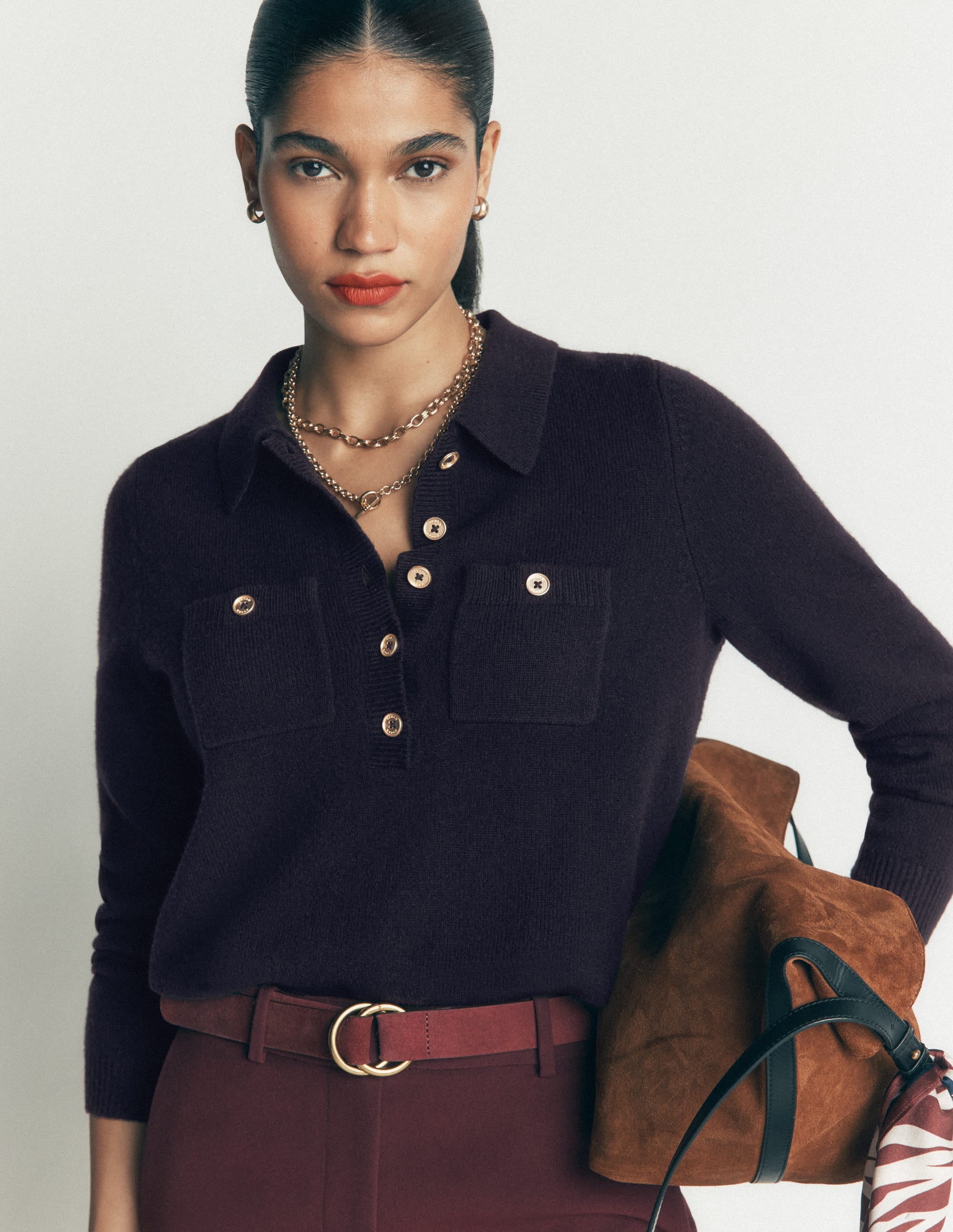 Marianne Merino Wool Jumper-Navy - Image 3
