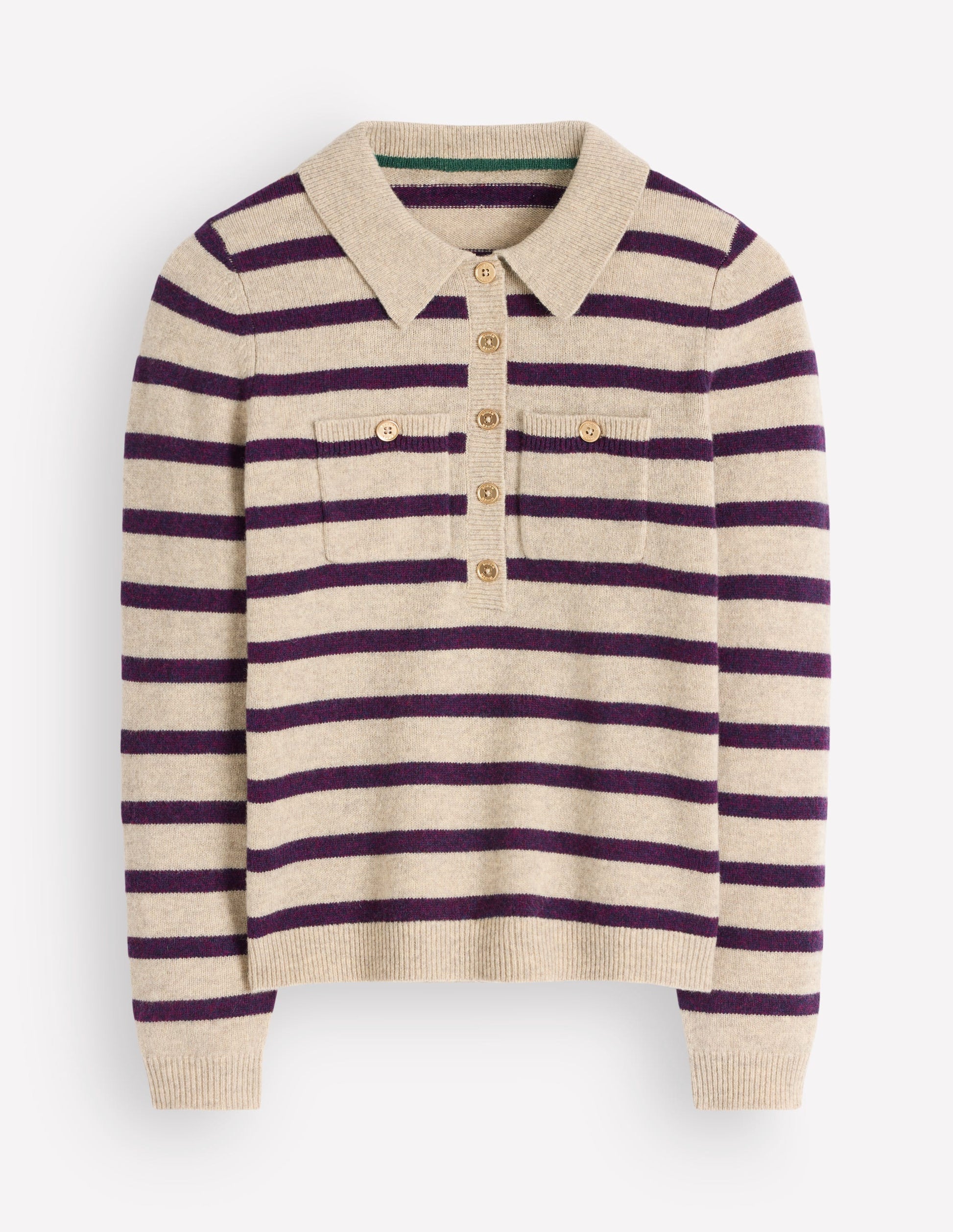 Marianne Merino Wool Jumper-Mink, Stripe-5