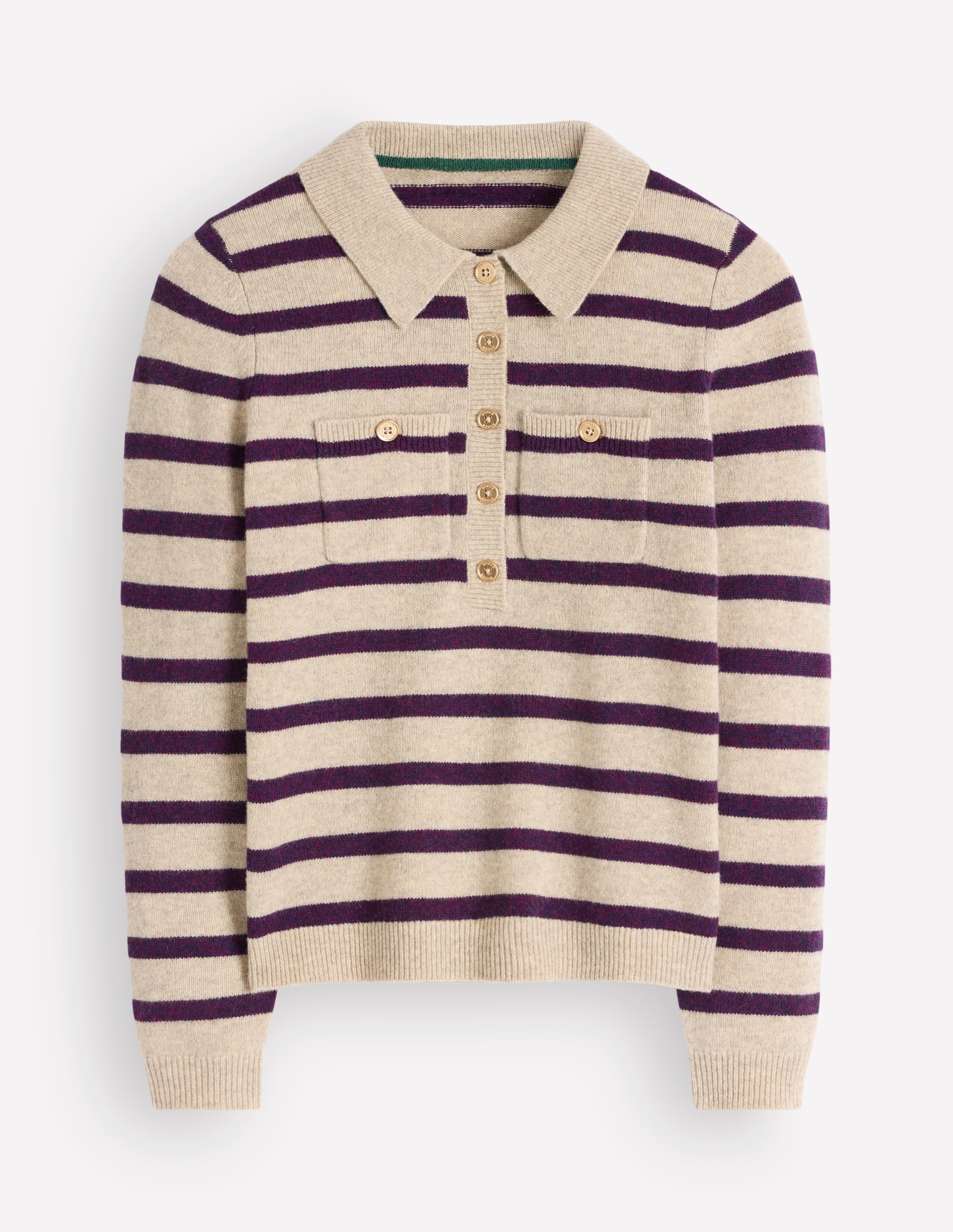 Marianne Merino Wool Jumper-Mink, Stripe - Image 5