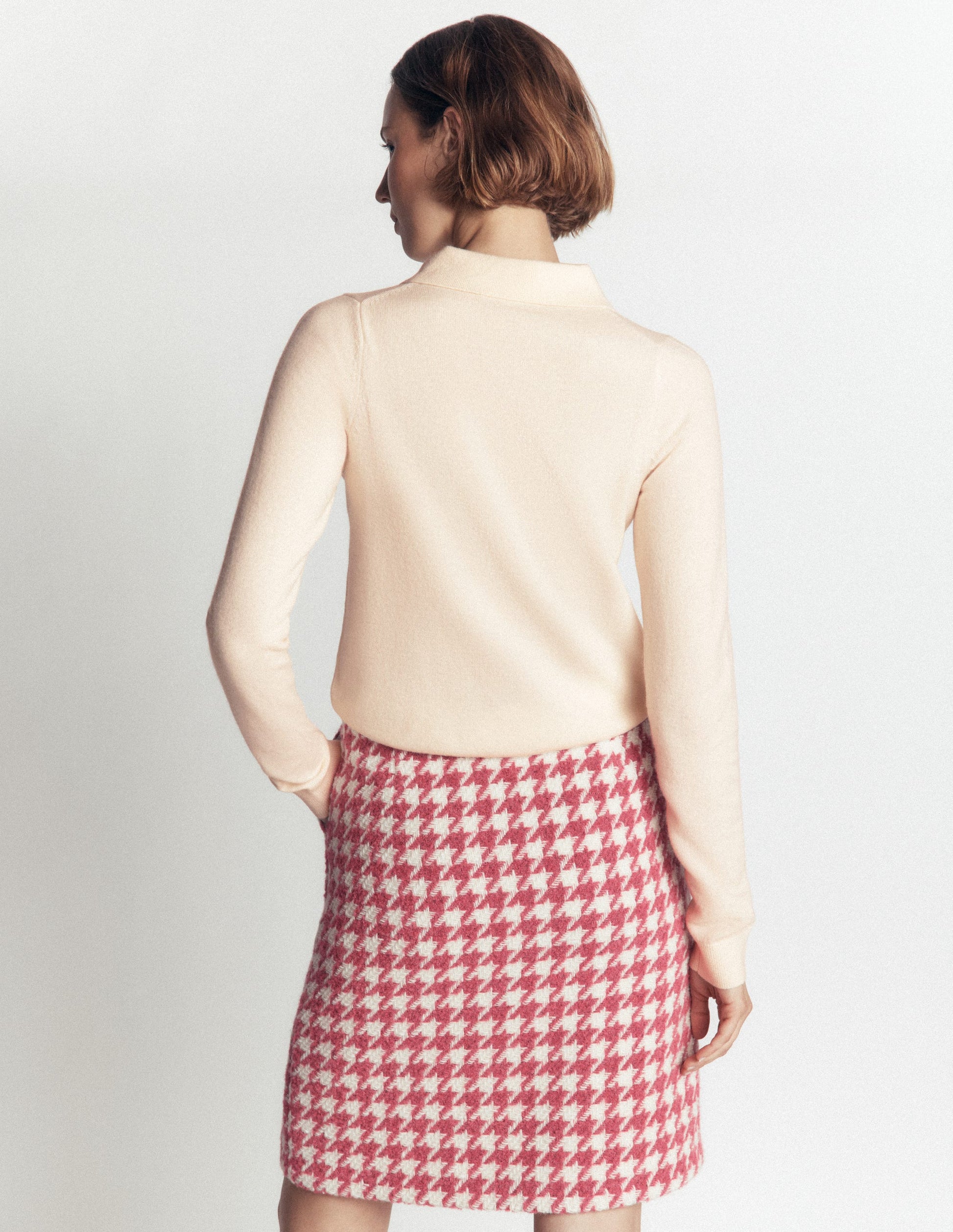 Bow Neck Knitted Jumper-Ivory-3