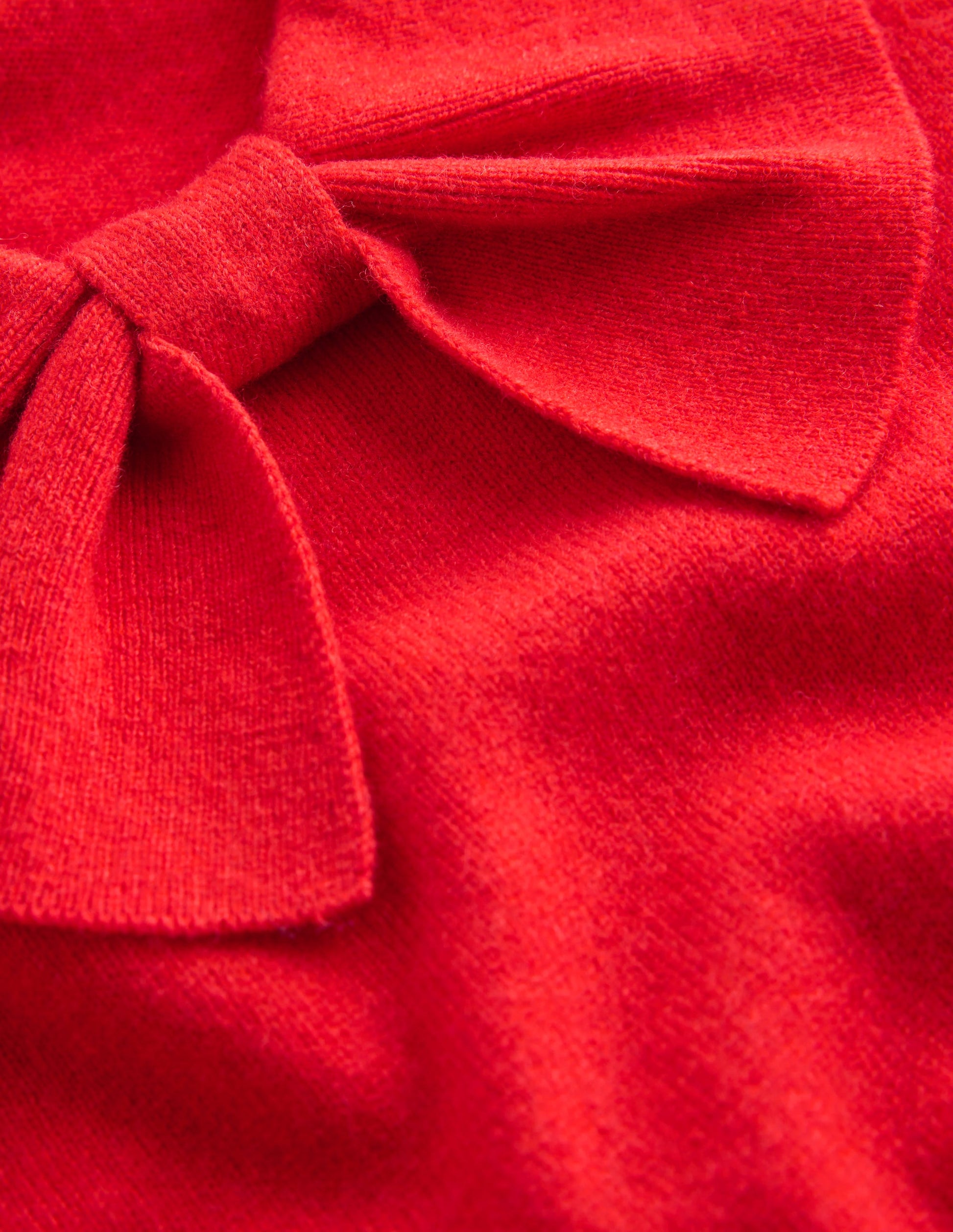 Bow Neck Knitted Jumper-Poppy Red-8