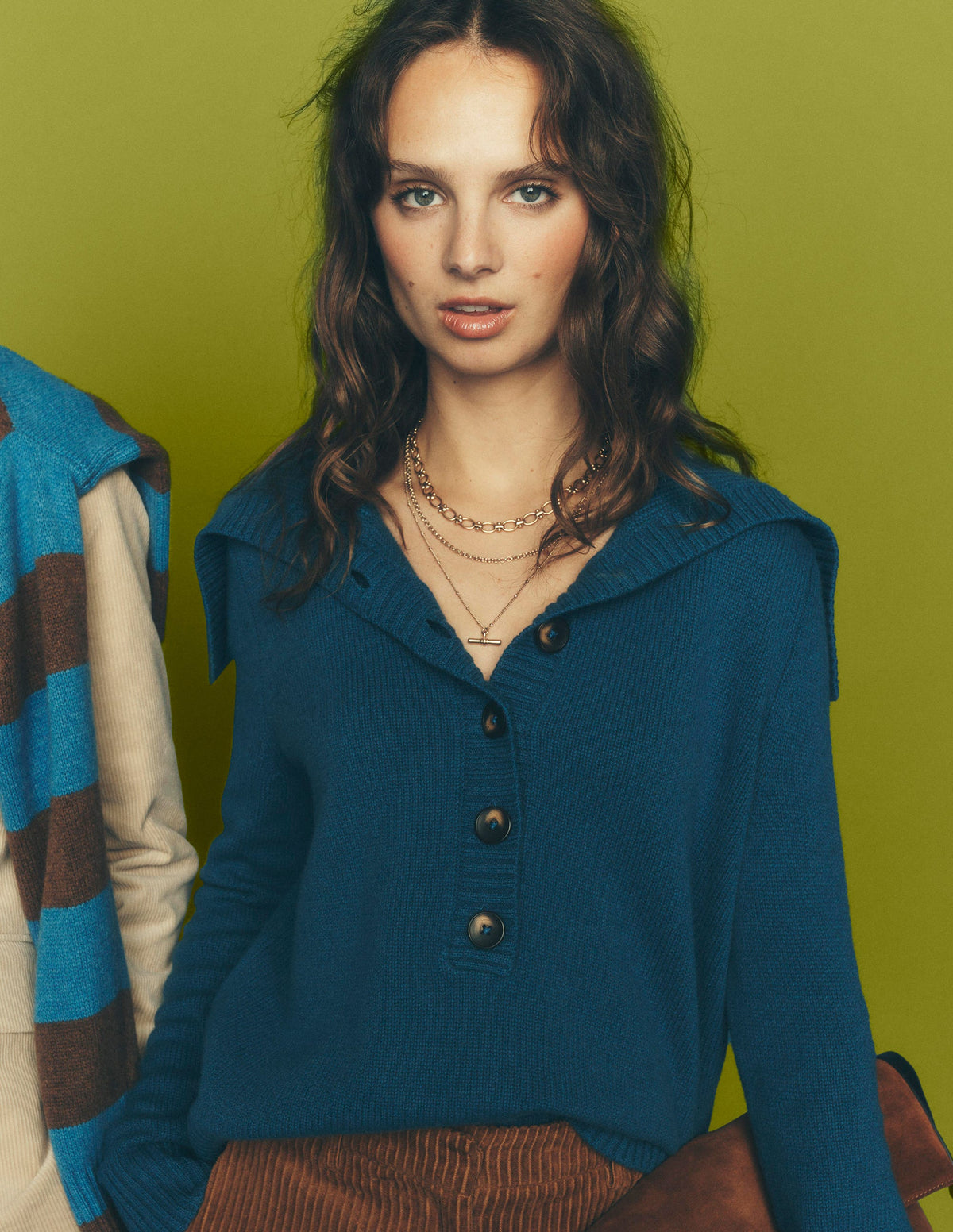 Marta Merino Wool Sailor Top-Delft Blue - Image 1