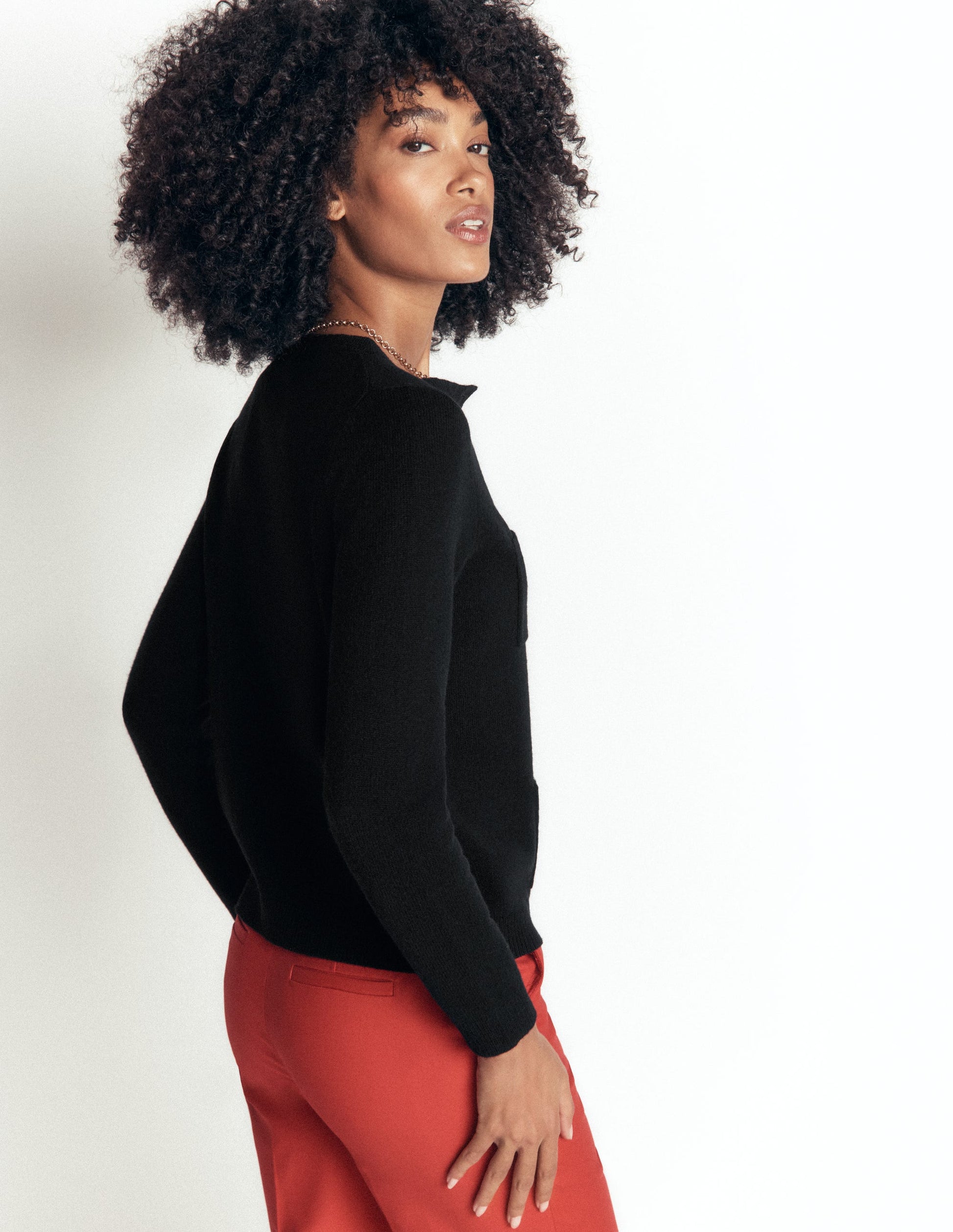 Marianne Merino Wool Cardigan-Black-2