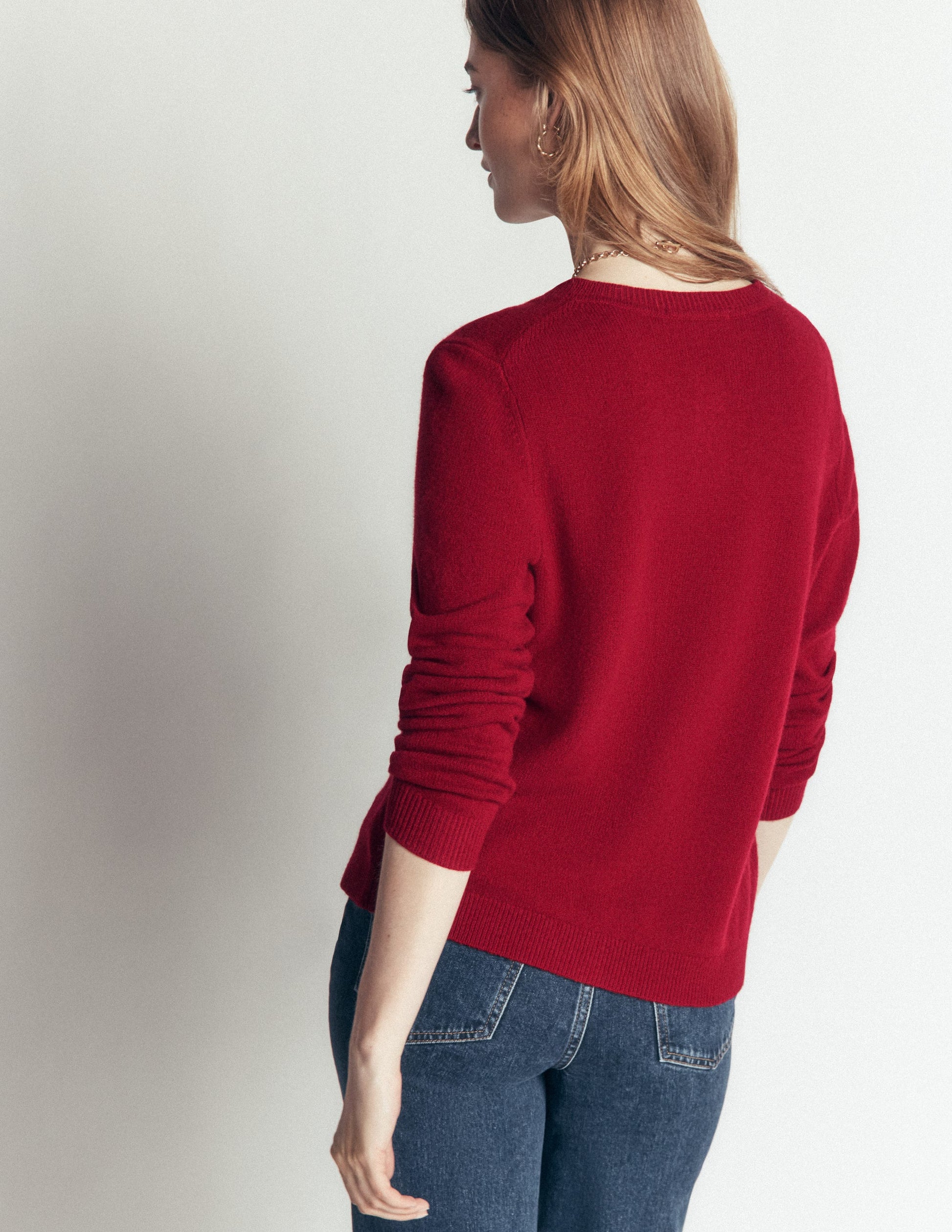 Marianne Merino Wool Cardigan-Crimson Red-3