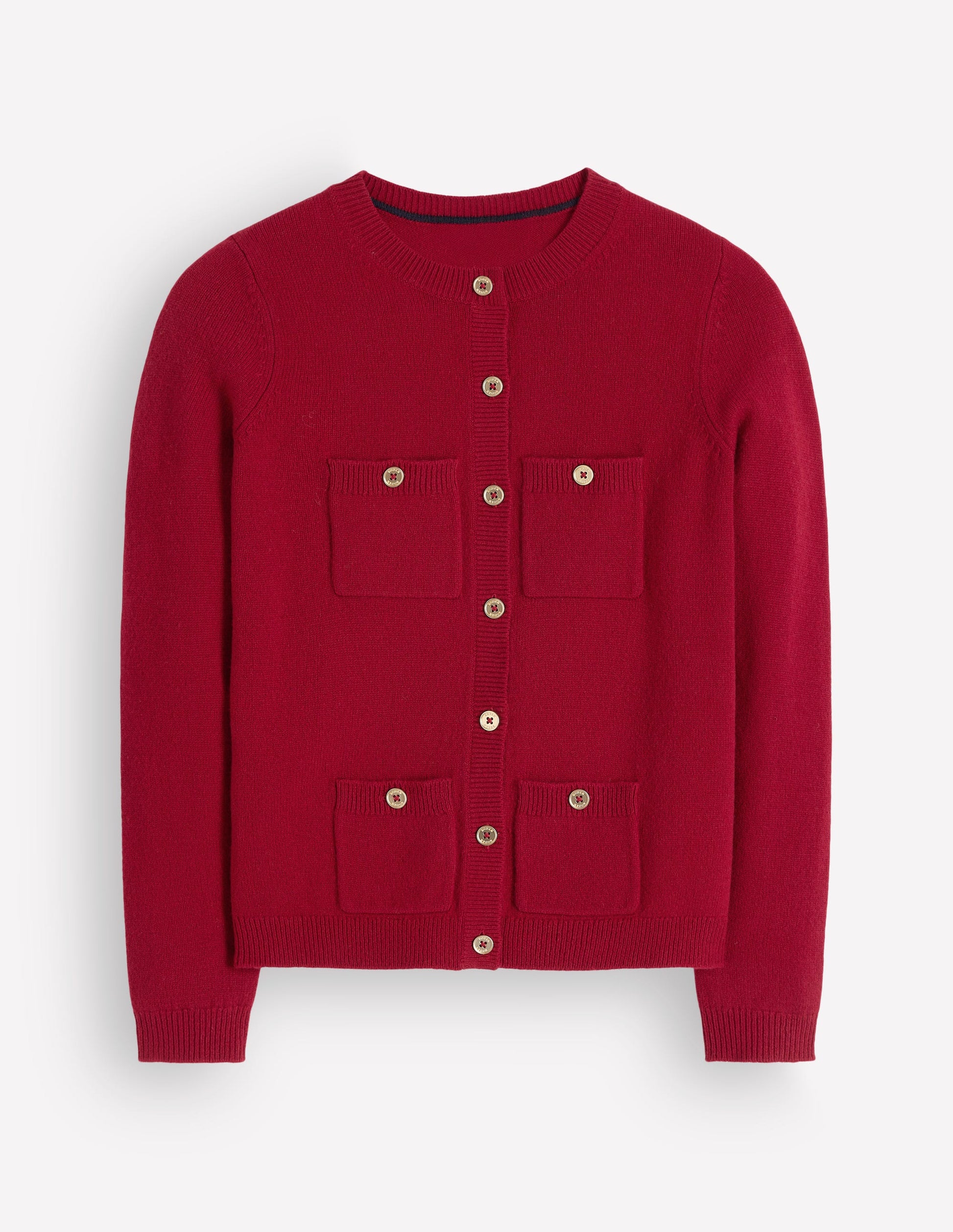 Marianne Merino Wool Cardigan-Crimson Red-5