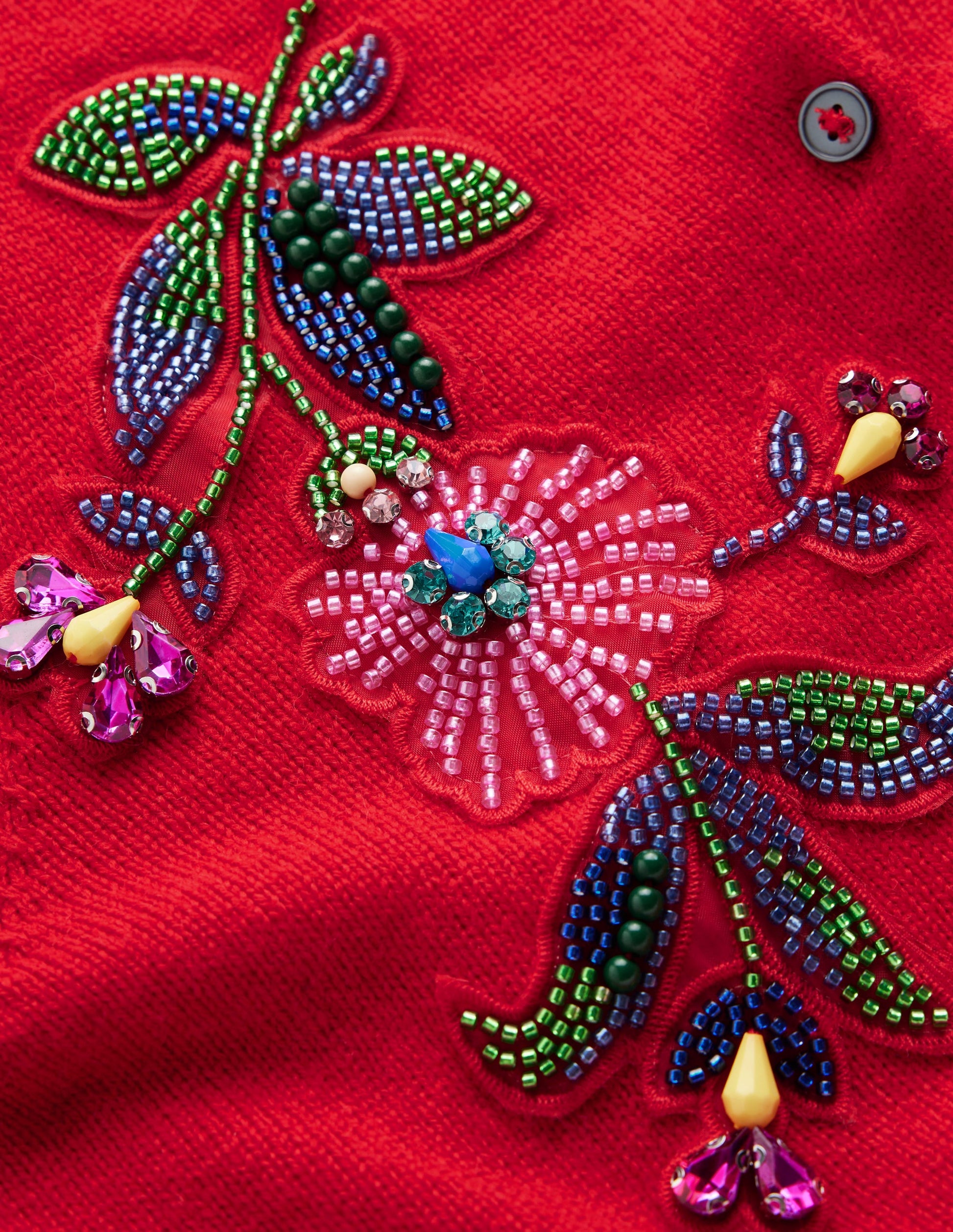 Ria Embellished Knit Cardigan-Poppy Red-7