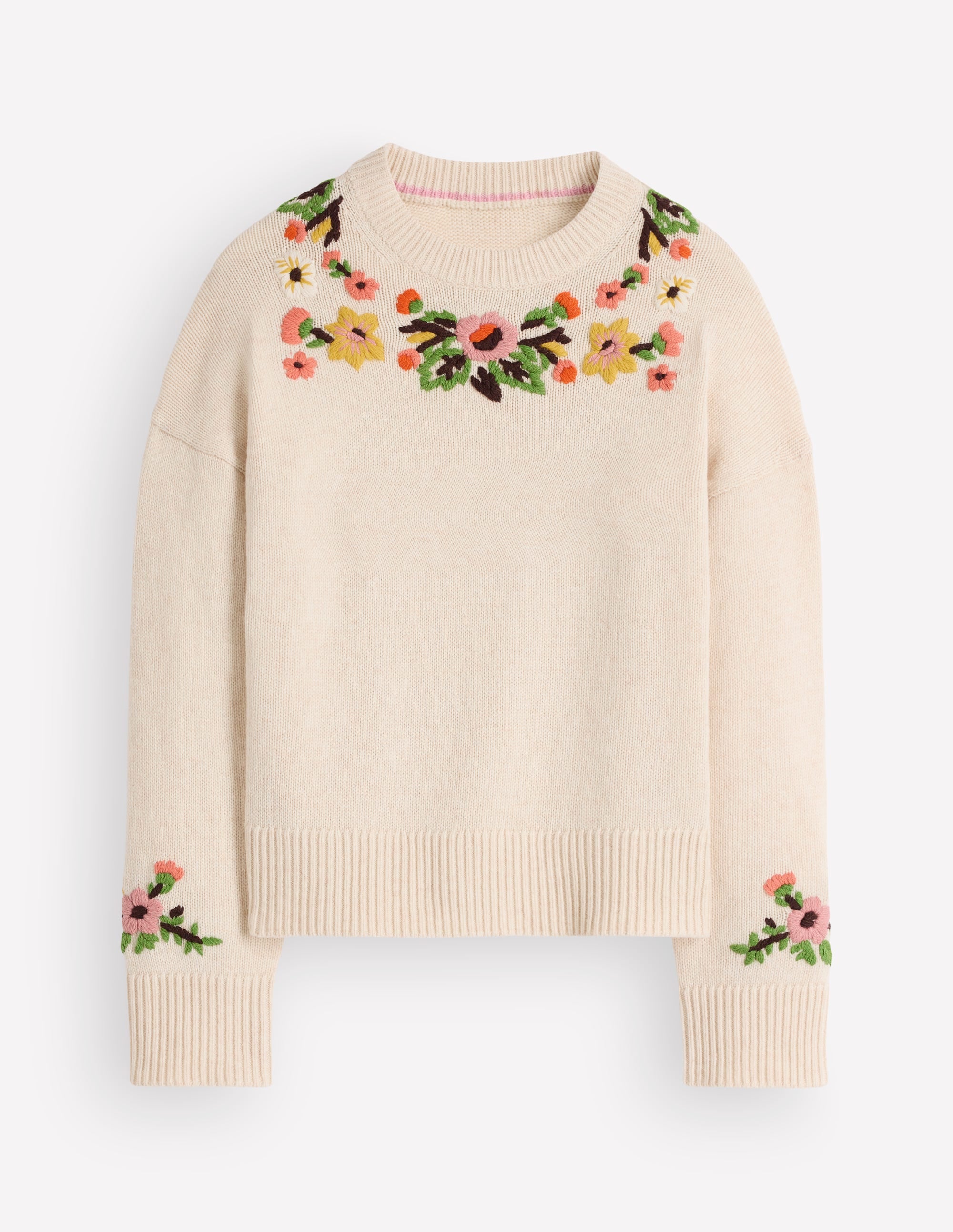 Ella Embroidered Knit Jumper-Ivory Embroidery - Image 6