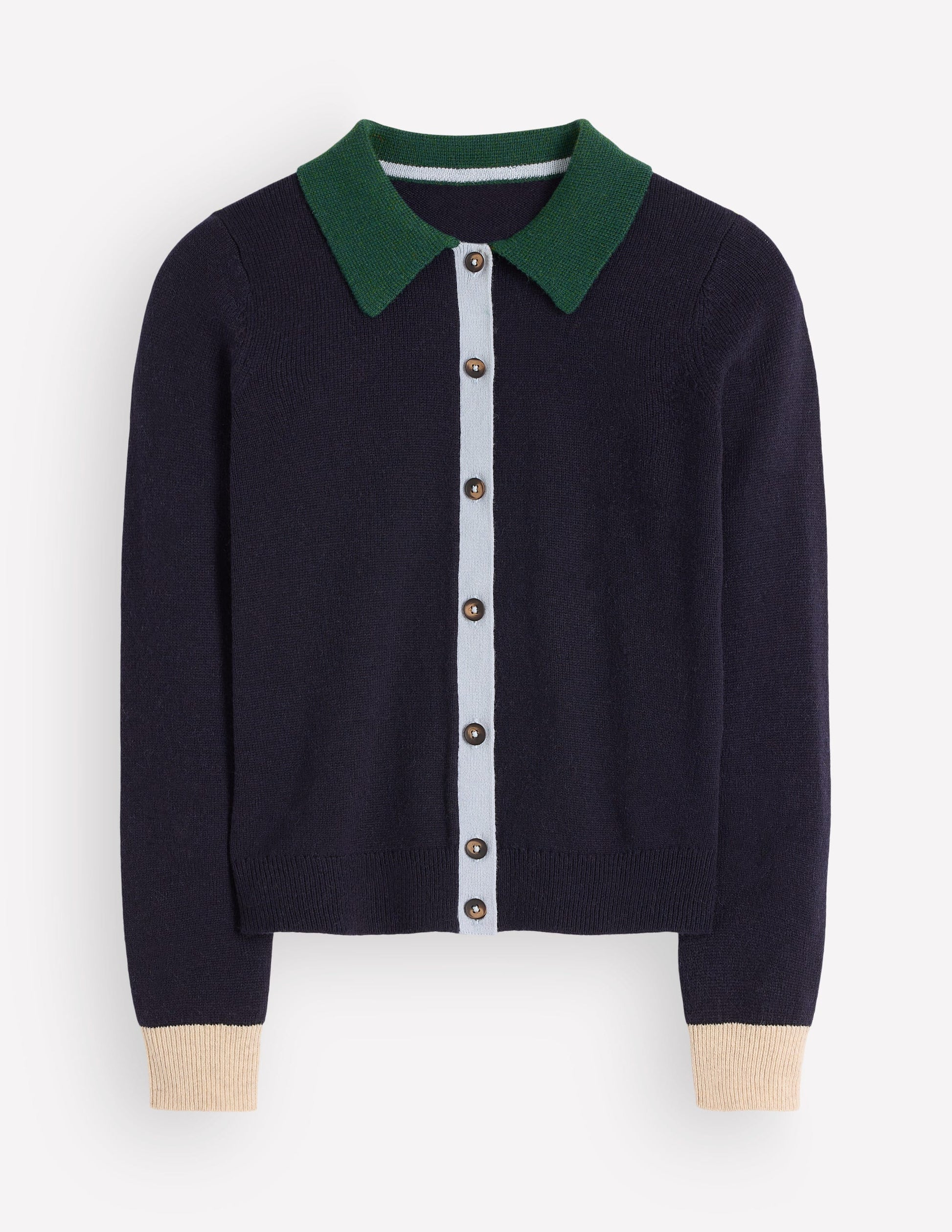 Ariadne Alpaca Blend Cardigan-Navy Colour Block-5