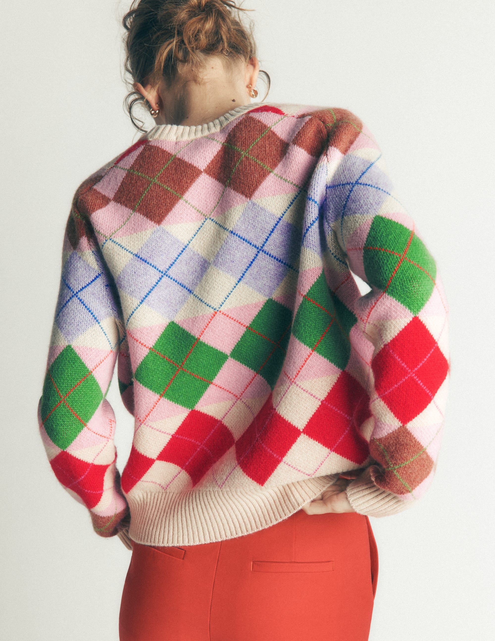 Ariadne Alpaca Blend Jumper-Multi Argyle - Image 4