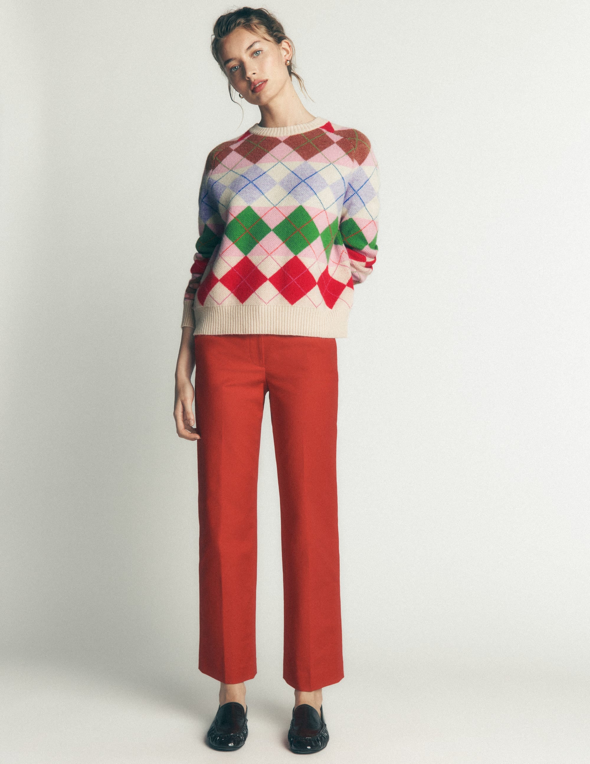 Ariadne Alpaca Blend Jumper-Multi Argyle - Image 5