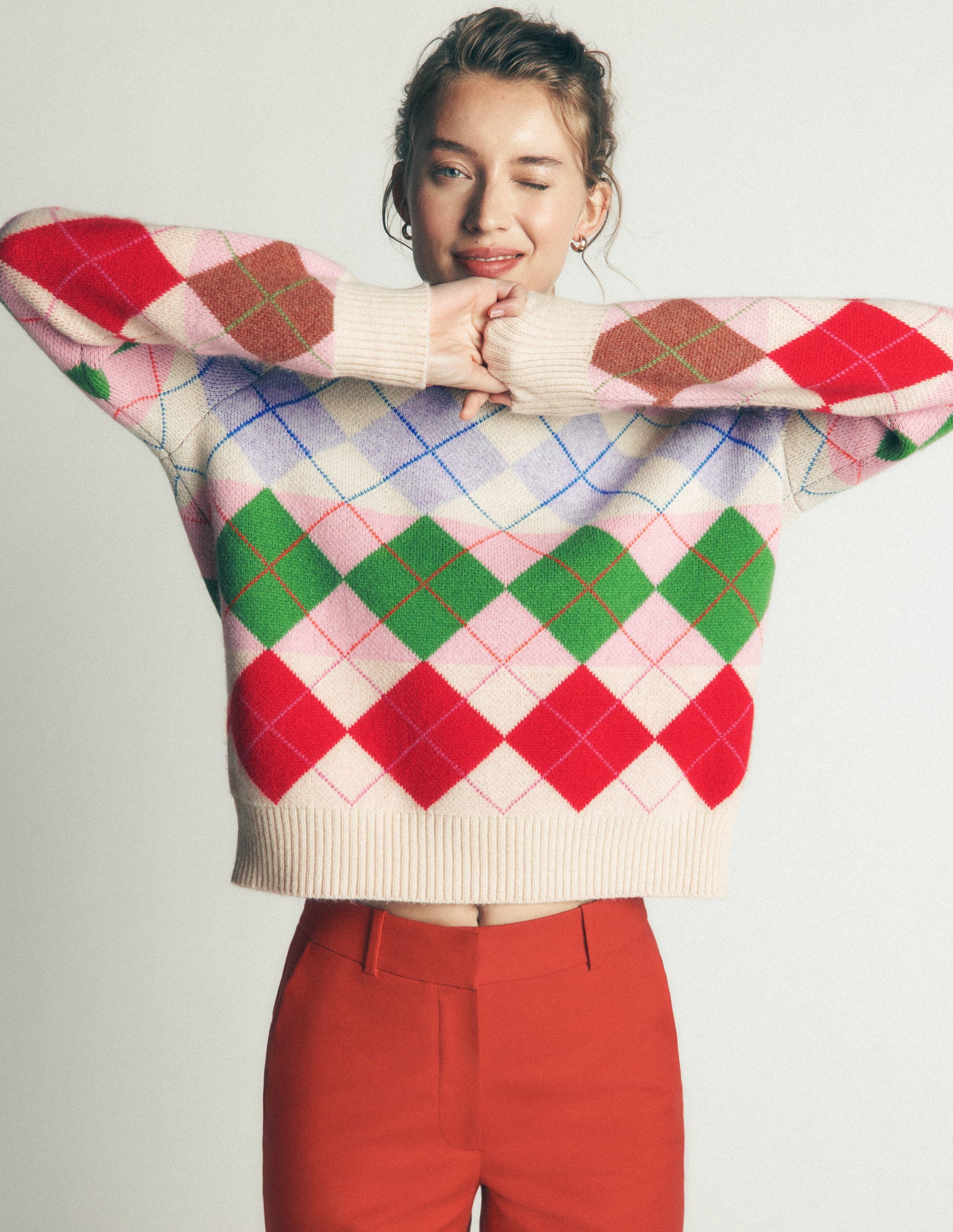 Ariadne Alpaca Blend Jumper-Multi Argyle-7