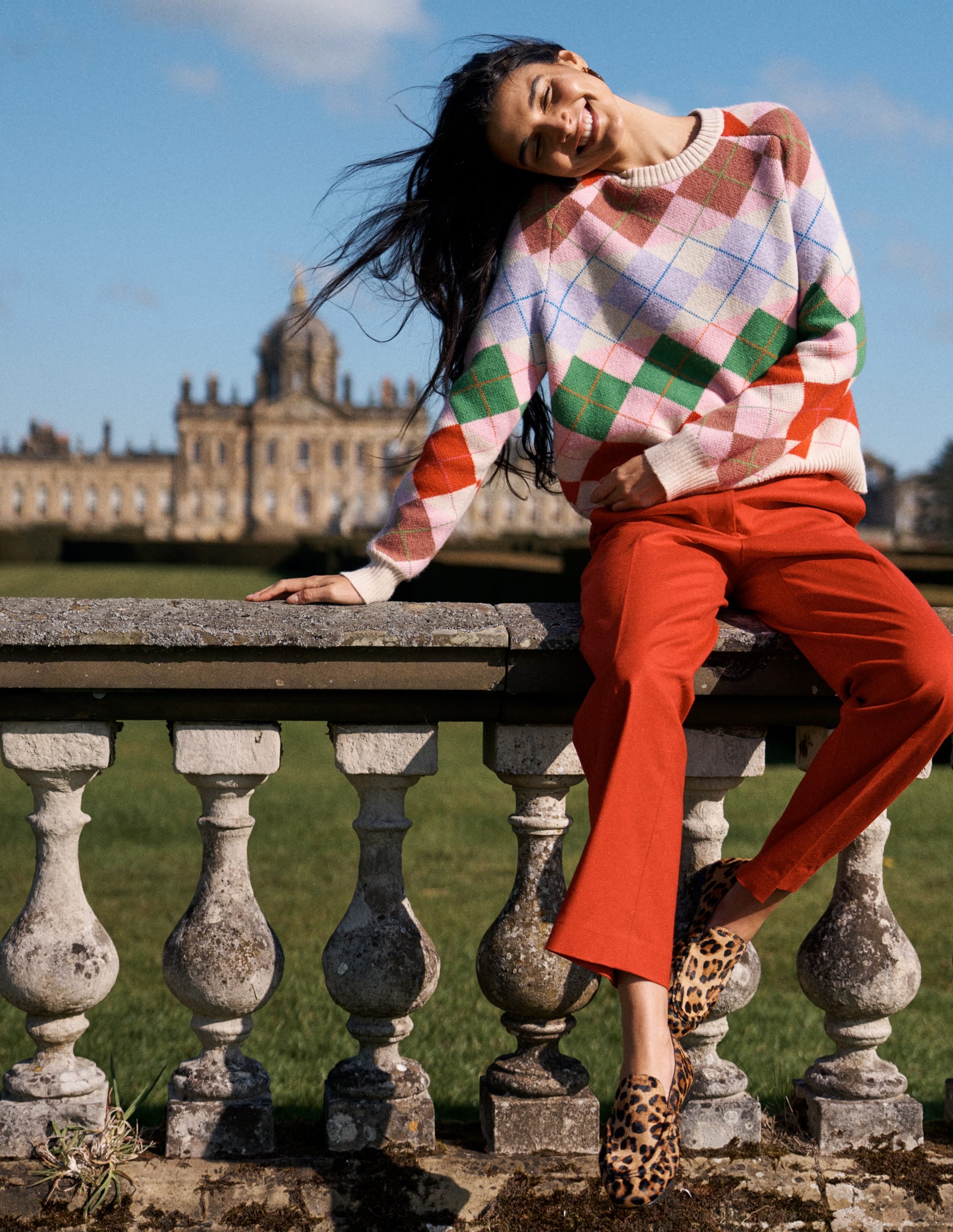 Ariadne Alpaca Blend Jumper-Multi Argyle - Image 1