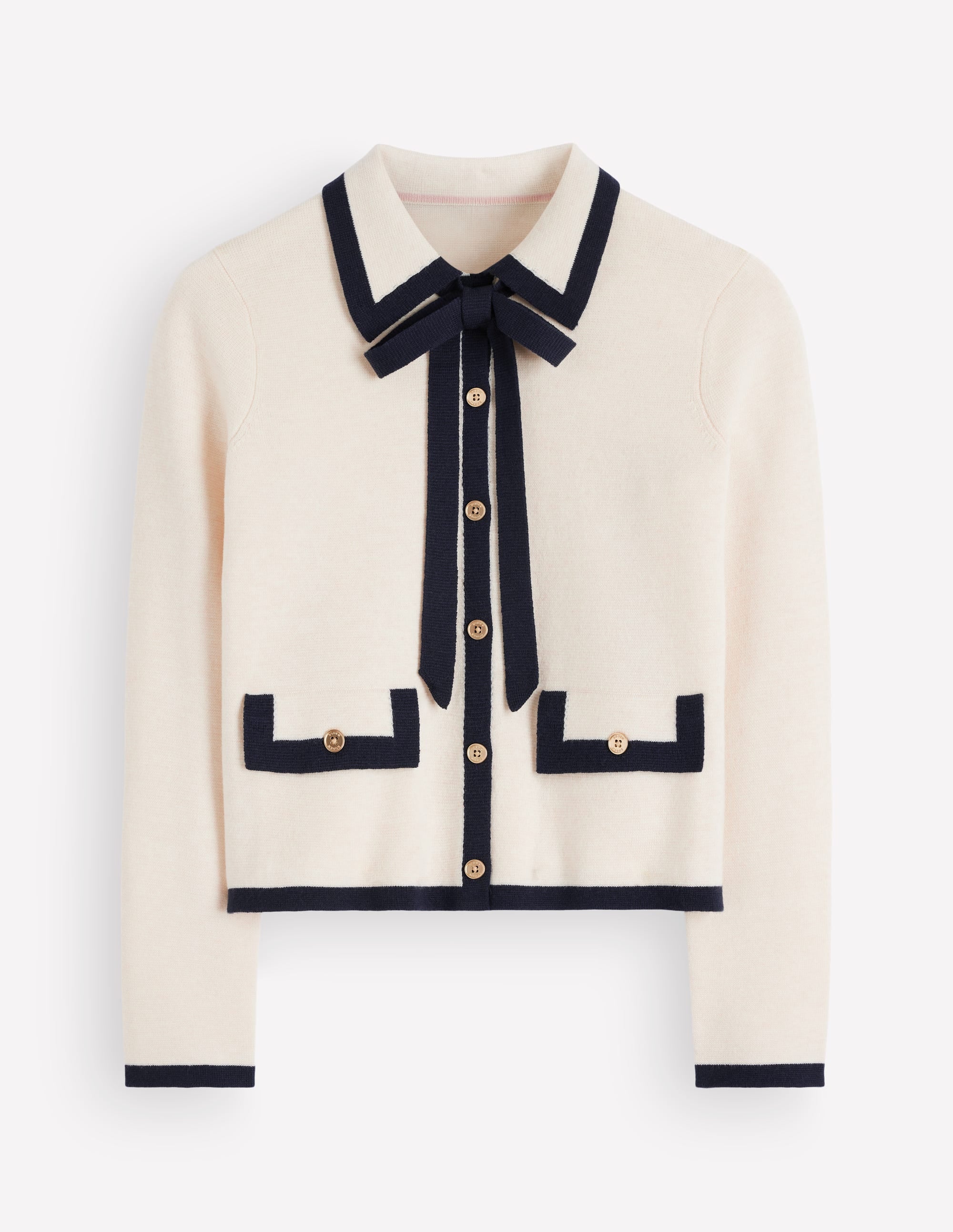 Elizabeth Bow Knitted Jacket-Warm Ivory - Image 6