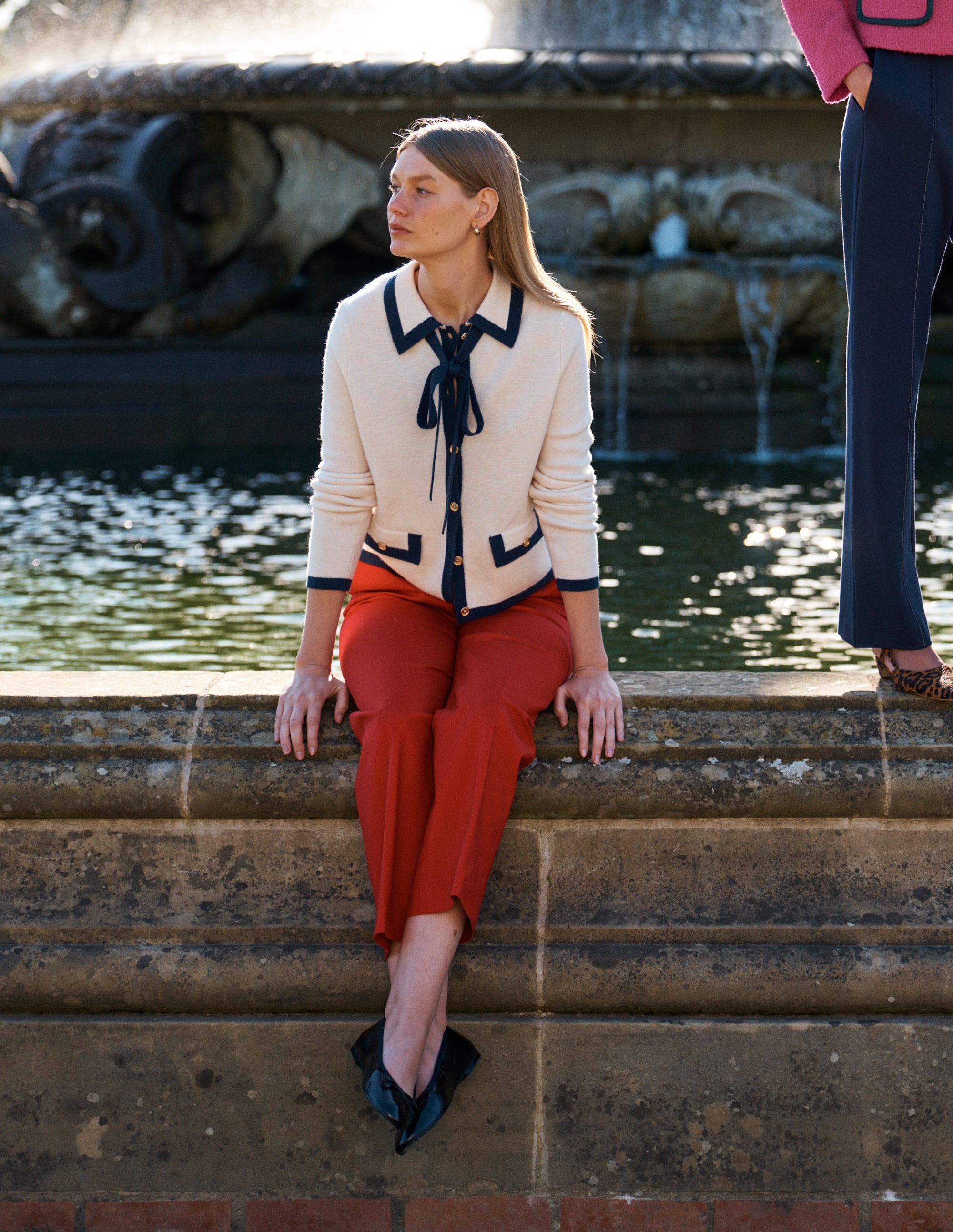 Elizabeth Bow Knitted Jacket-Warm Ivory - Image 1