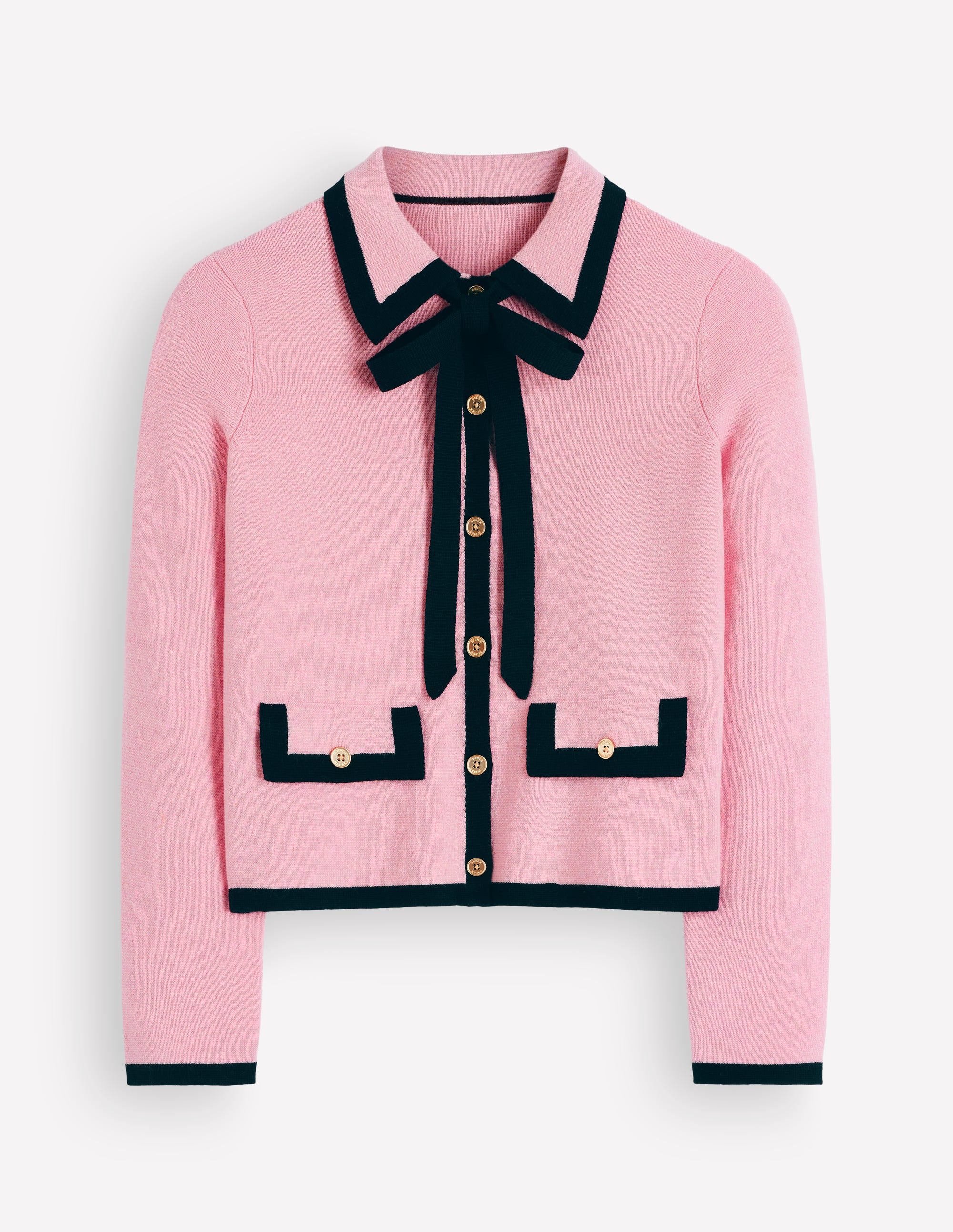 Elizabeth Bow Knitted Jacket-Spring Blossom Pink - Image 5