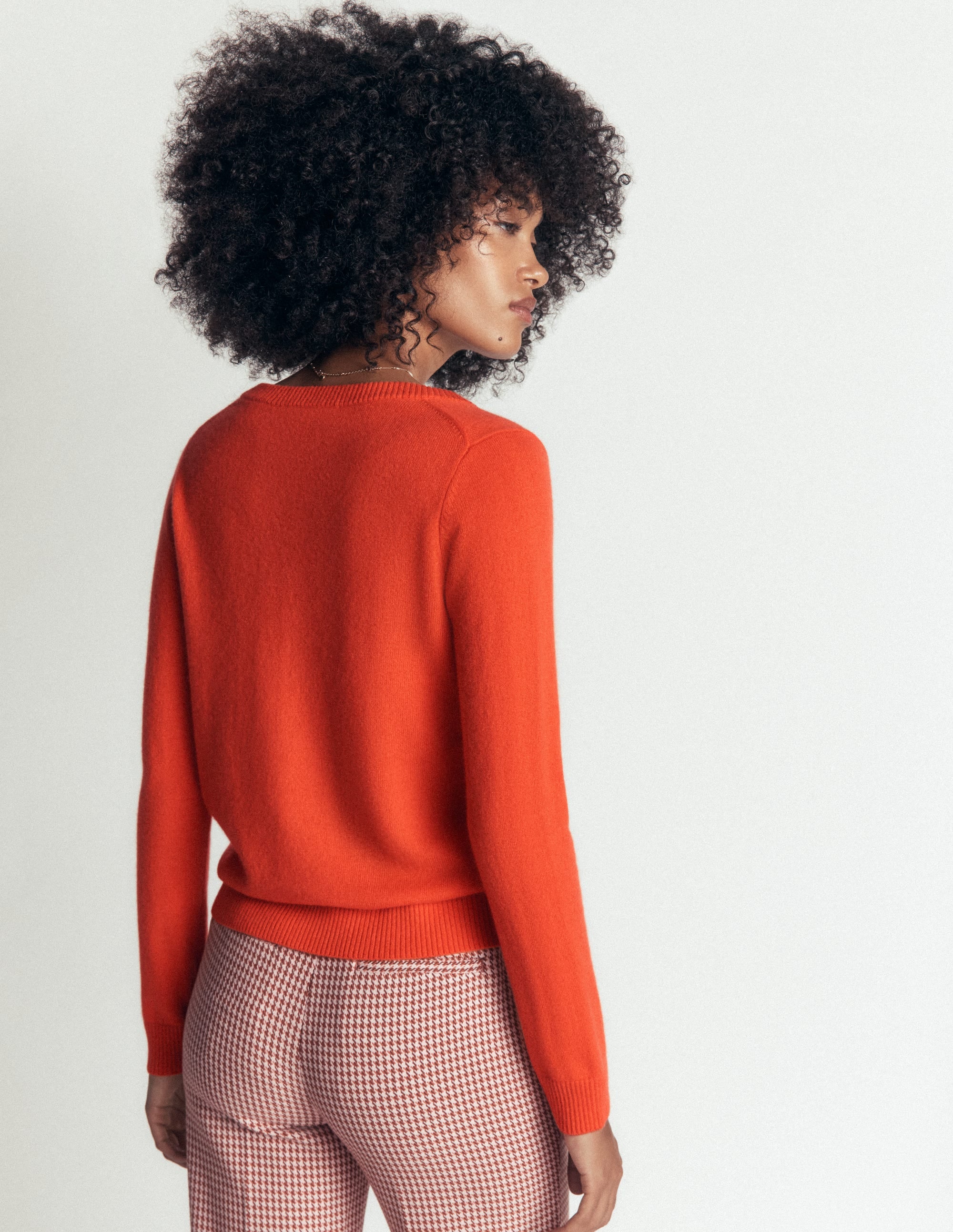 Elsie Cashmere V Neck Jumper-Tigerlily - Image 3